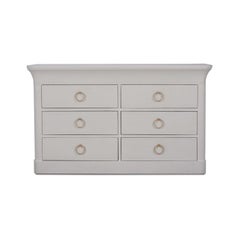 Six Drawer Linen Wrapped Dresser