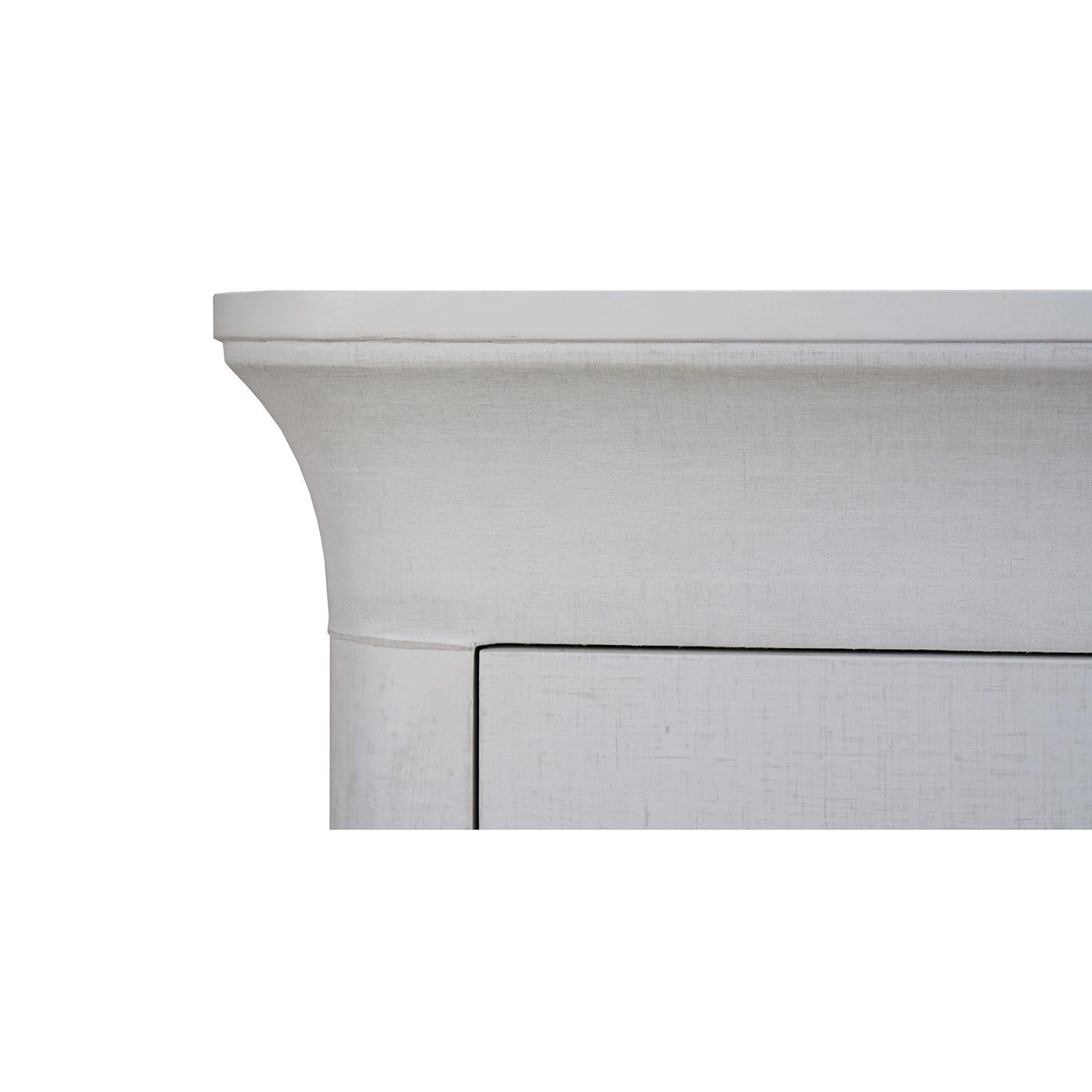 Contemporary Six Drawer Linen Wrapped Dresser