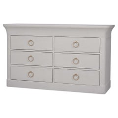 Six Drawer Linen Wrapped Dresser