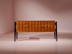Six-drawer sideboard in veneered wood and stained beech, Cantù, Italy, 1950s