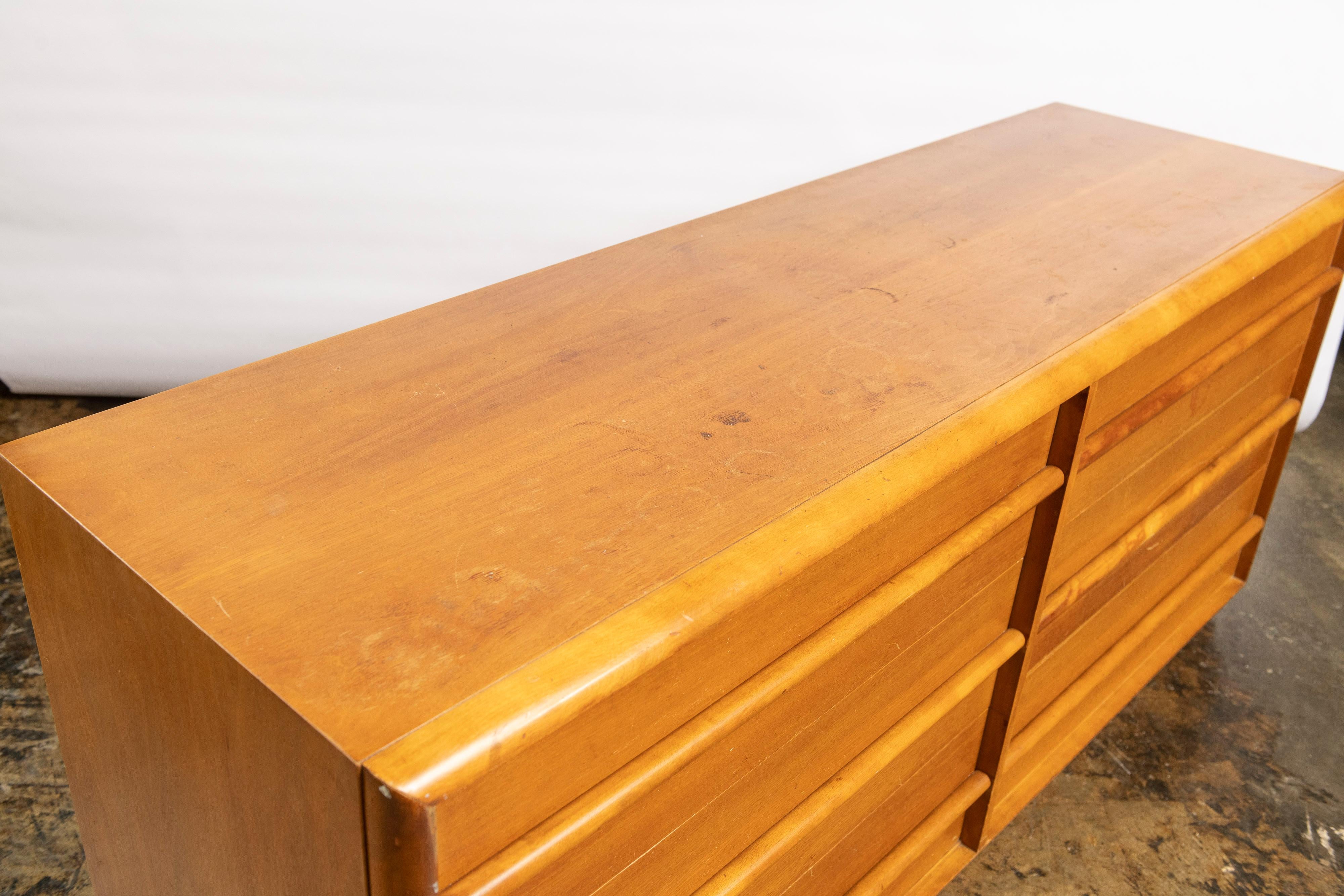 English Six Drawer Teak Chest/Dresser by T.H. Robsjohn-Gibbings for Widdicomb For Sale