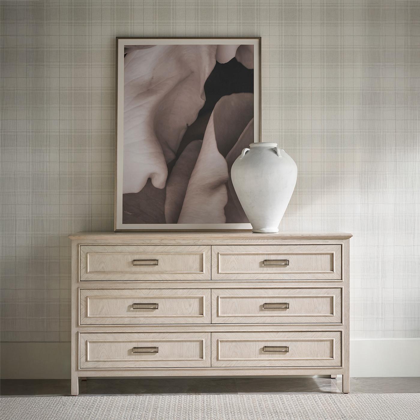 Moderno Comò a sei cassetti in Oak bianco in vendita