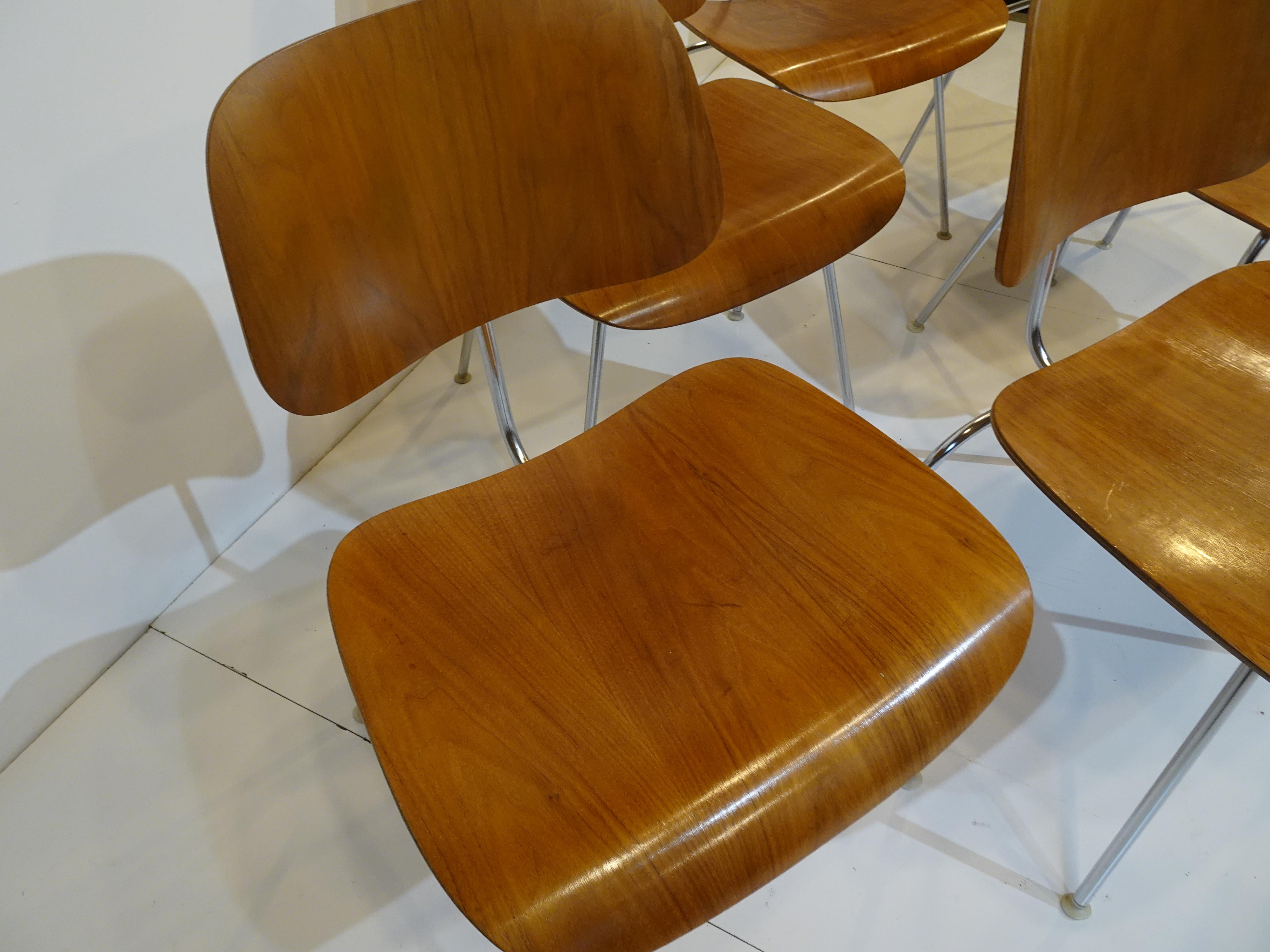 Six Eames DCM Dining Chairs for Herman Miller 4
