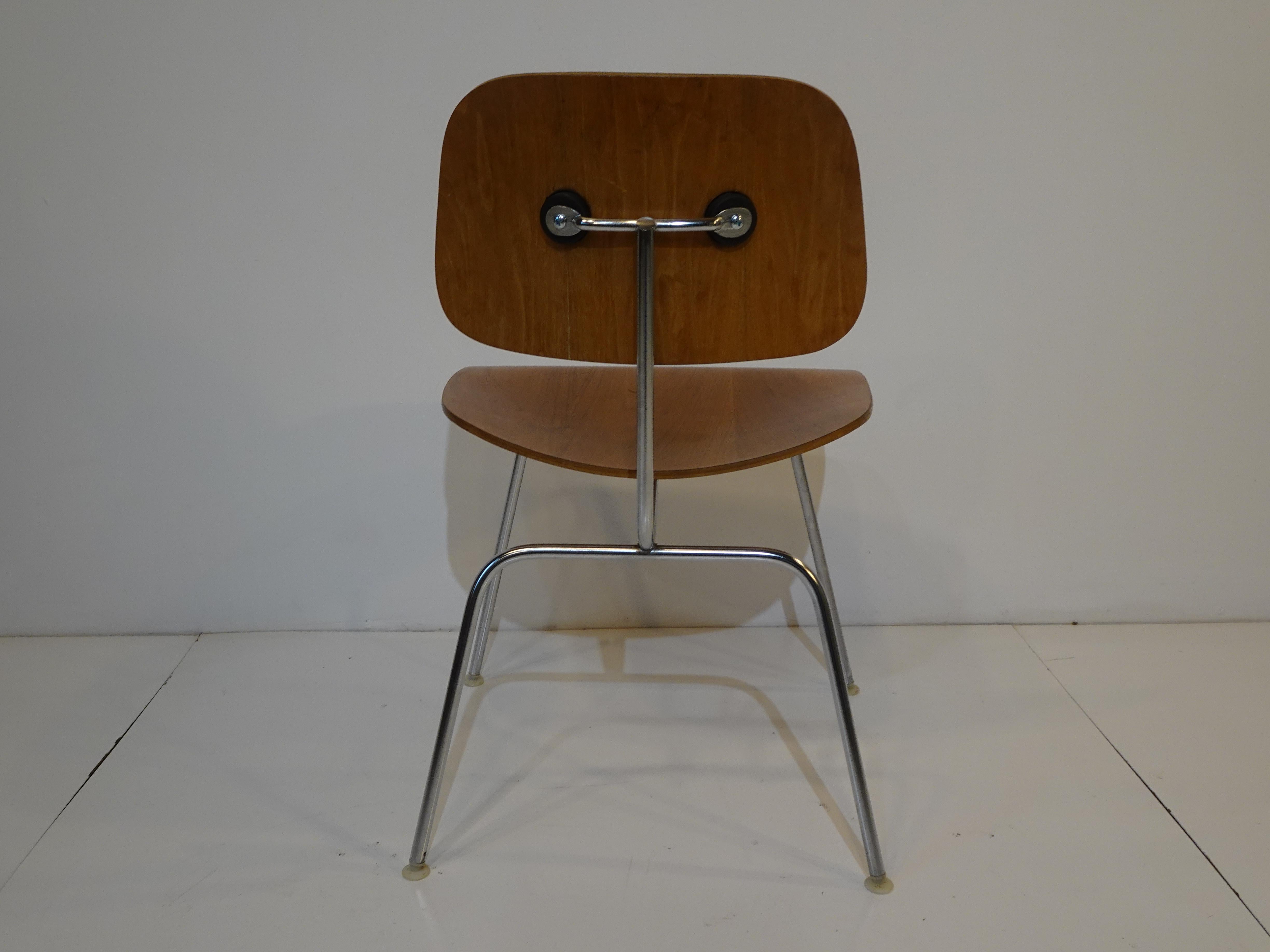 Walnut Six Eames DCM Dining Chairs for Herman Miller