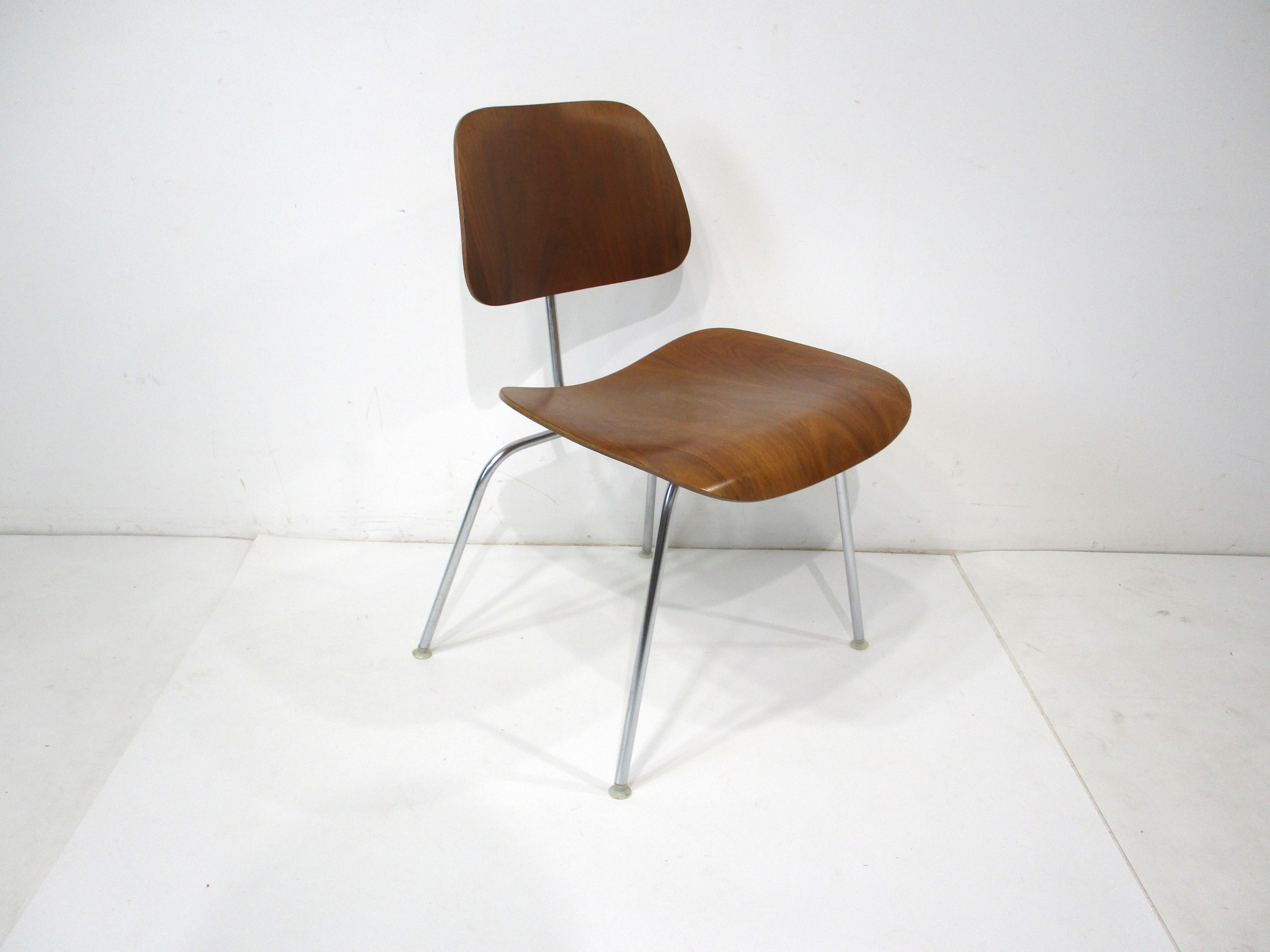 American Six Eames Walnut DCM Dining Chairs for Herman Miller