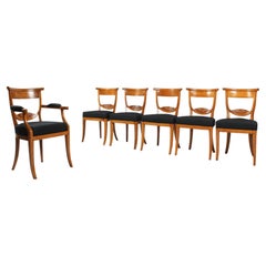 Six Early 19th Century Dutch Directoire Chairs, Set of 5 Chairs and 1 Armchair