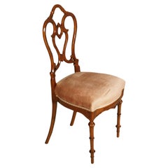 Six Early 19th Century Venetian Chairs, Walnut, Empire Style, wax polished