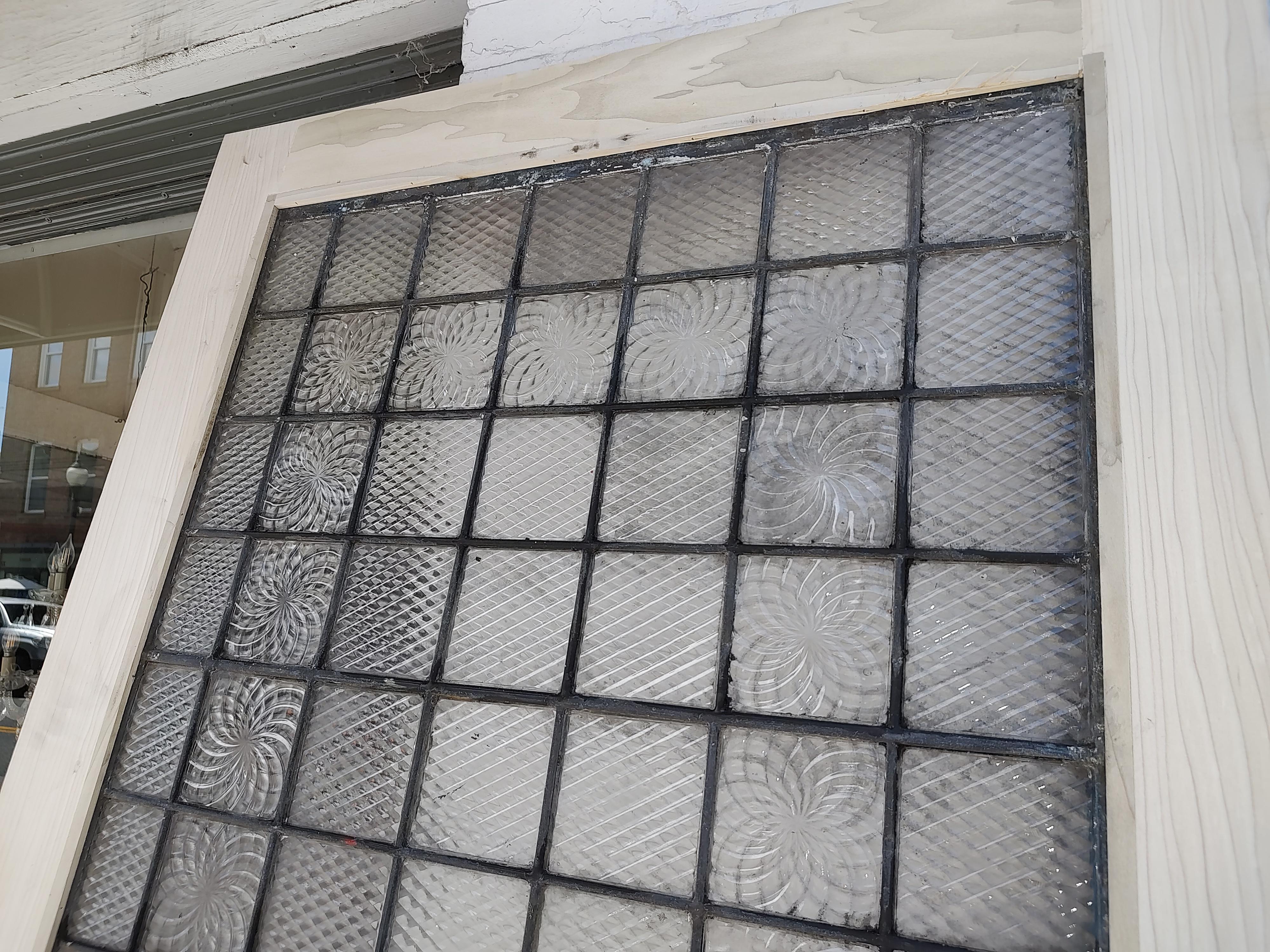 Six Early 20th Century Large Textured Glass Windows in the style of