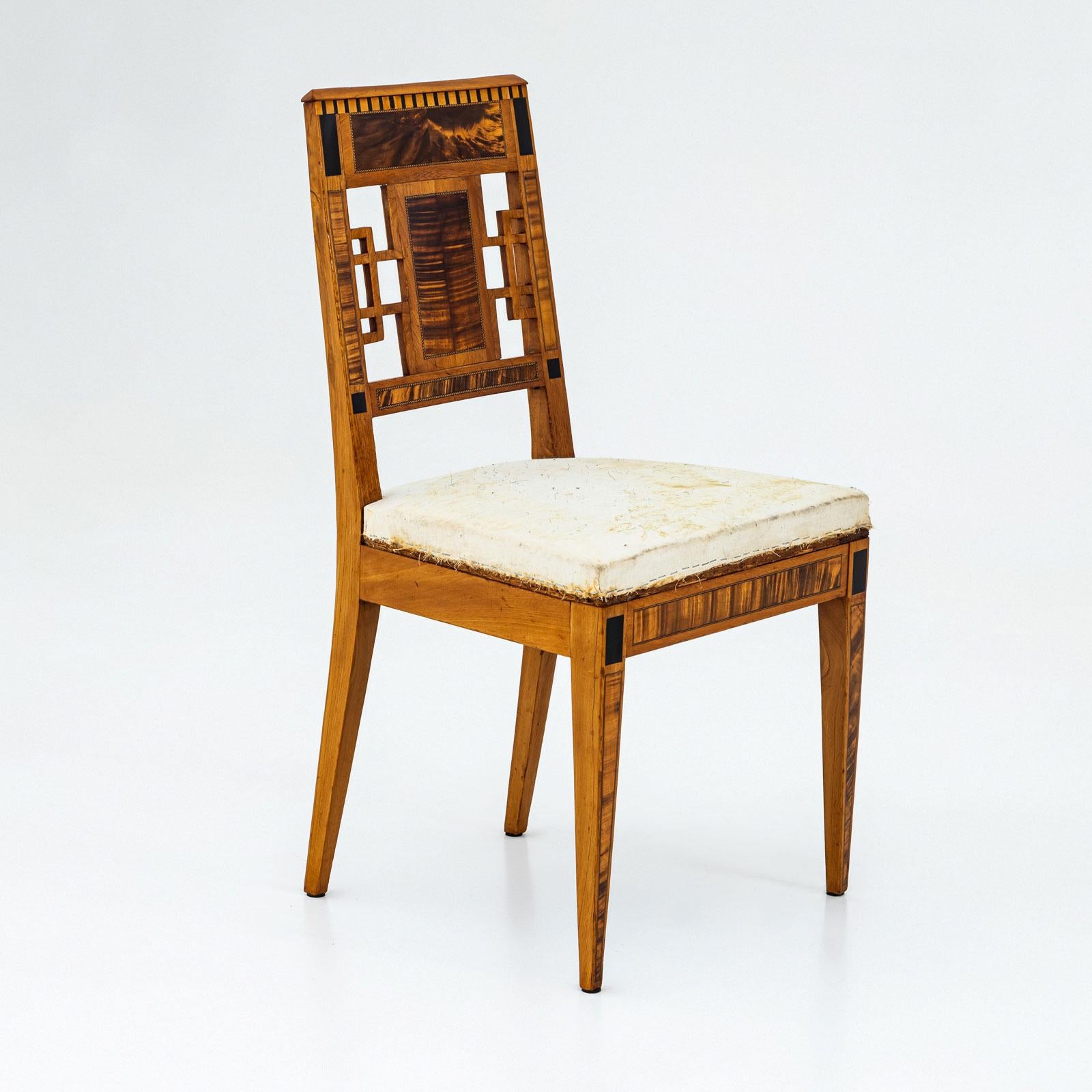 Placage Six chaises d'appoint Biedermeier, Allemagne vers 1810 en vente