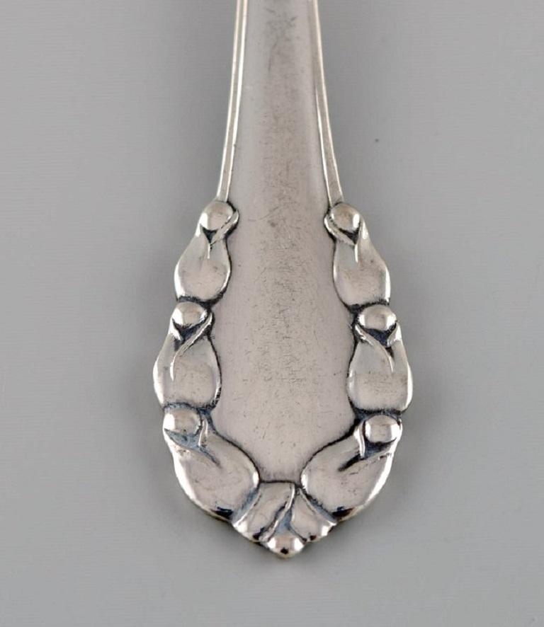 Art Nouveau Six Early Georg Jensen Lily of the Valley Teaspoons in Silver 830 For Sale