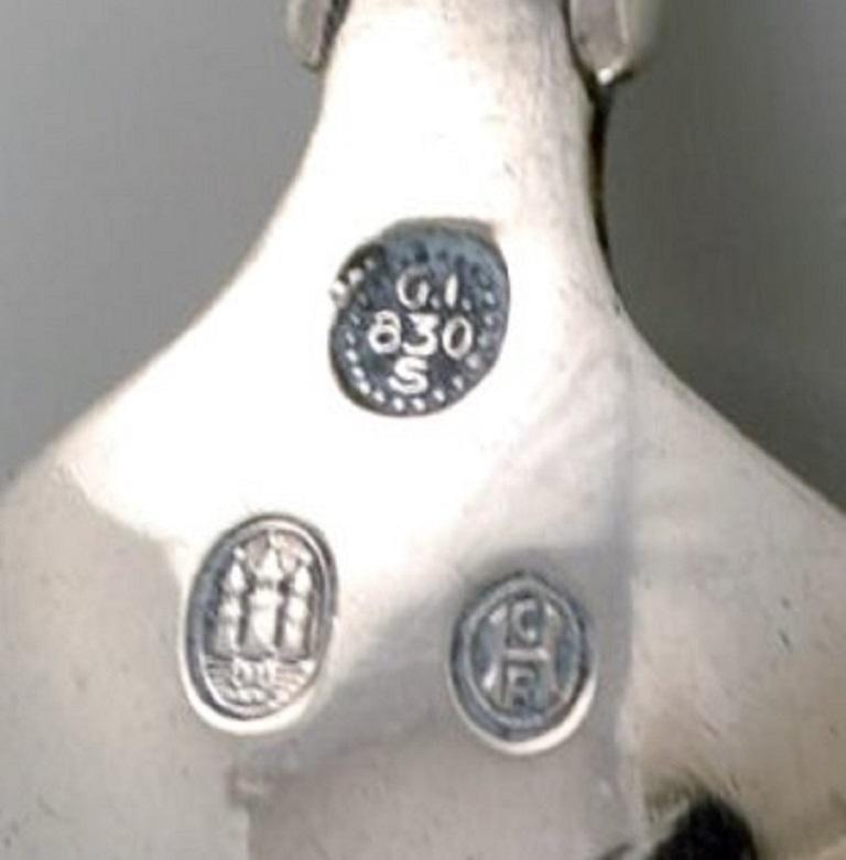 Sechs frühe Georg Jensen Lily of the Valley-Teelöffel aus Silber 830 (Dänisch) im Angebot