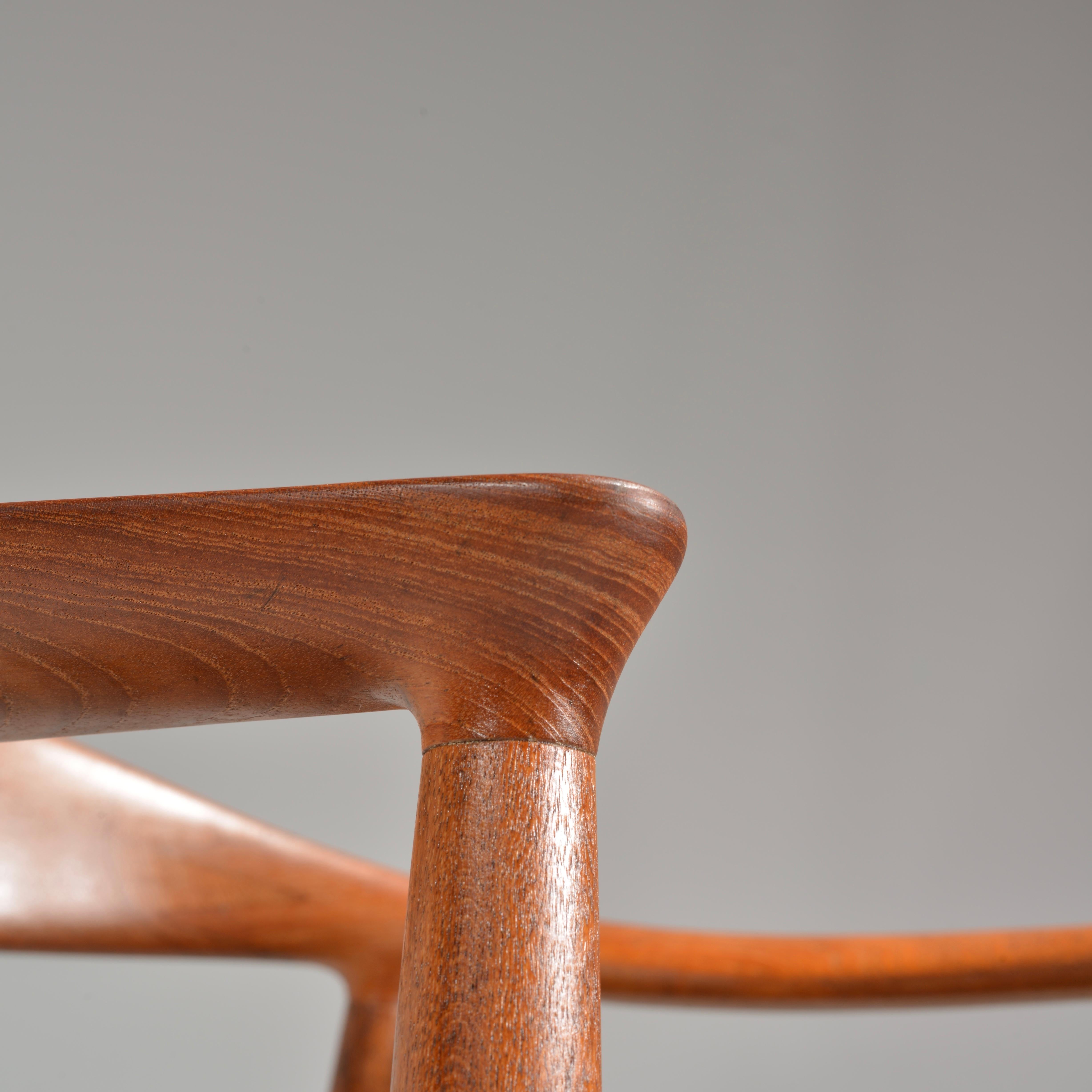 10 Sedie Hans Wegner per Johannes Hansen JH-503 in teak e pelle in vendita 12