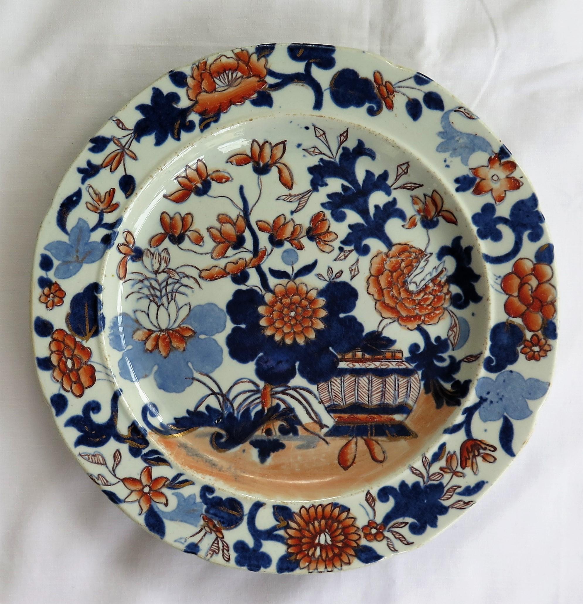 Six Early Mason's Ironstone Dinner Plates Harlequin Set, English Circa 1815 In Good Condition In Lincoln, Lincolnshire