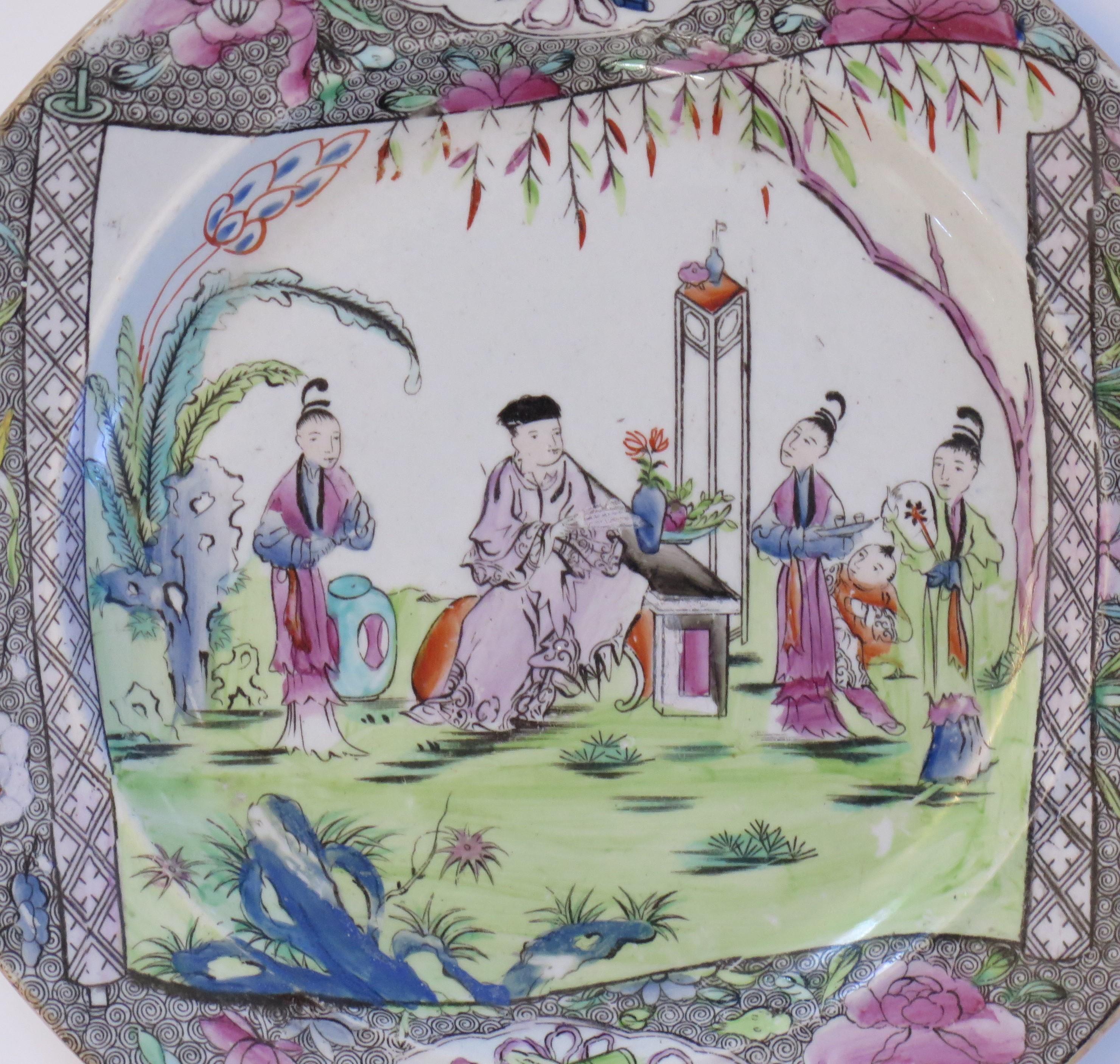 Six Early Masons Ironstone Dinner Plates Harlequin Set Some Rare, circa 1818 For Sale 4