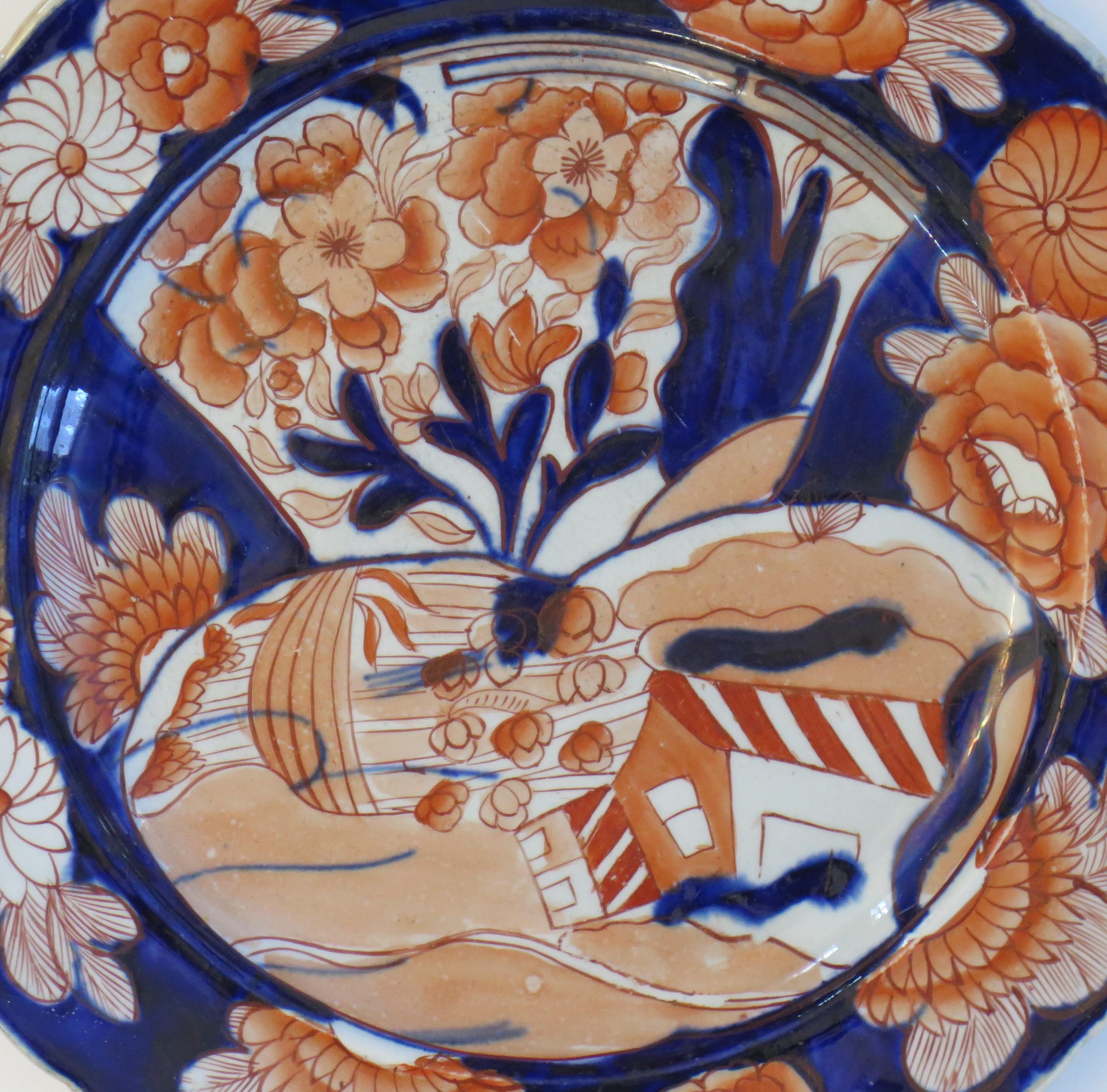 SIX Early Masons Ironstone Dinner Plates Harlequin Set, Georgian period Ca 1818 For Sale 6