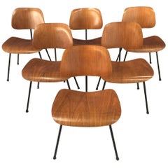 Six Early Mid-Century Modern Eames DCM Chairs