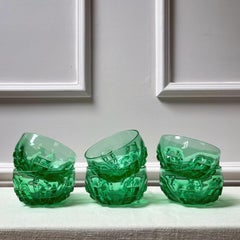 Six Early Twentieth Century Uranium Glass Bowls