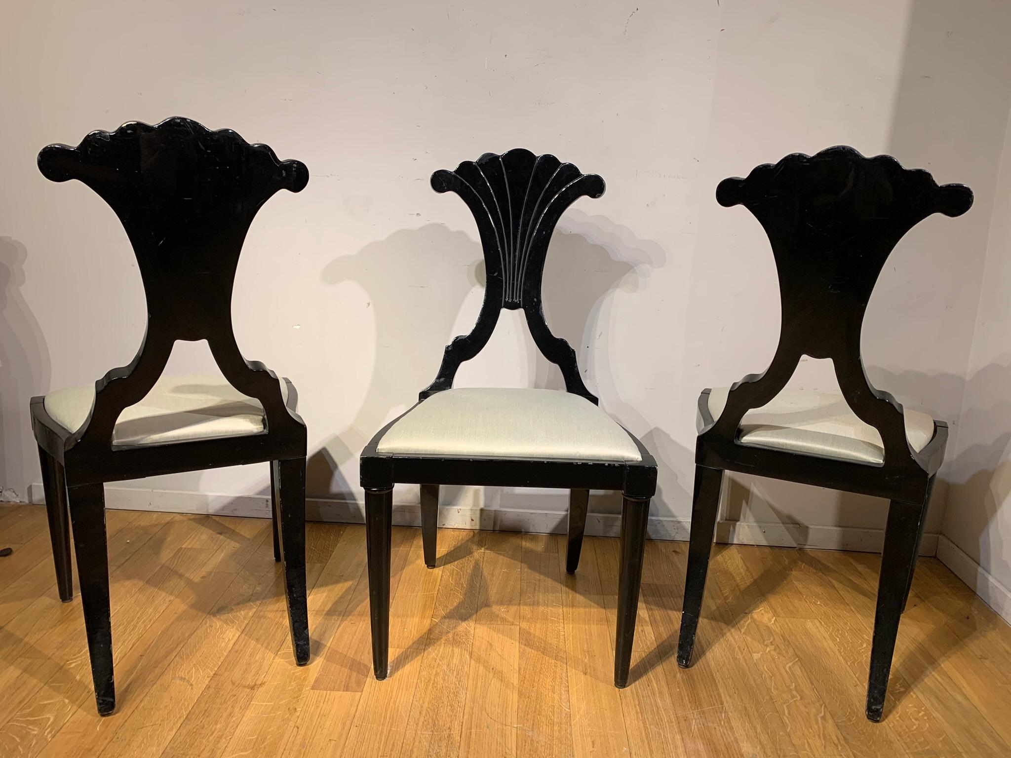 Six Ebonized Wood Biedermeier Chairs 2