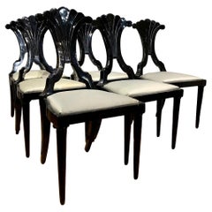 Six Ebonized Wood Biedermeier Chairs