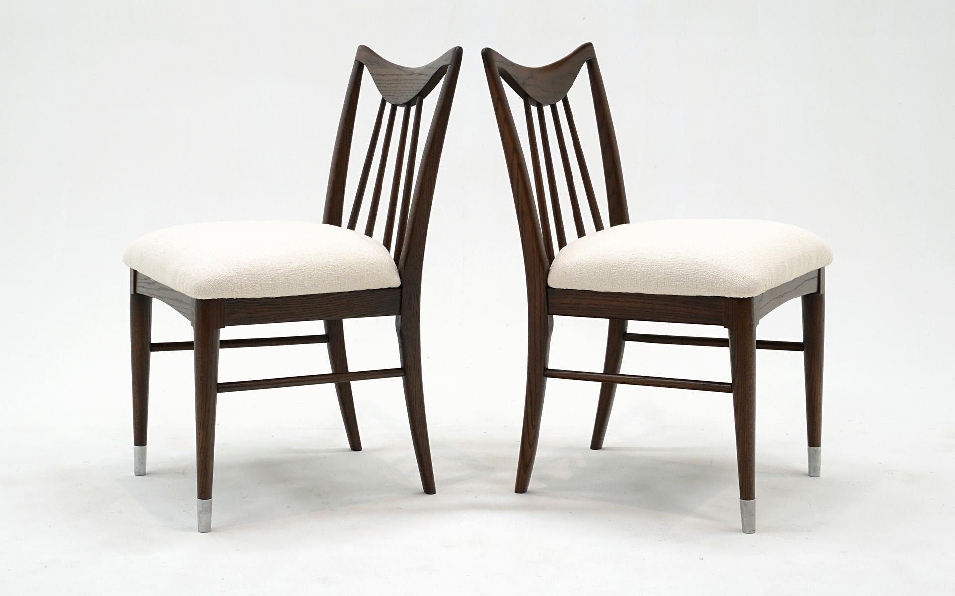 American Six Edmond Spence Dining Chairs for Keller. Restored. Walnut with Spindle Back