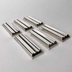 Six elegant Art Deco Butter Knife Rest in silverplate from Christofle. 1930s