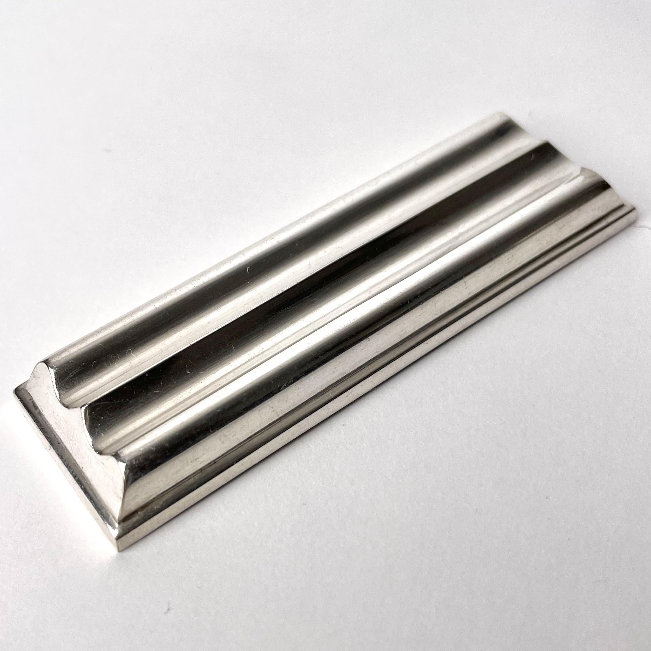 Silver Plate Six elegant Art Deco Butter Knife Rest in silverplate from Christofle. 1930s For Sale