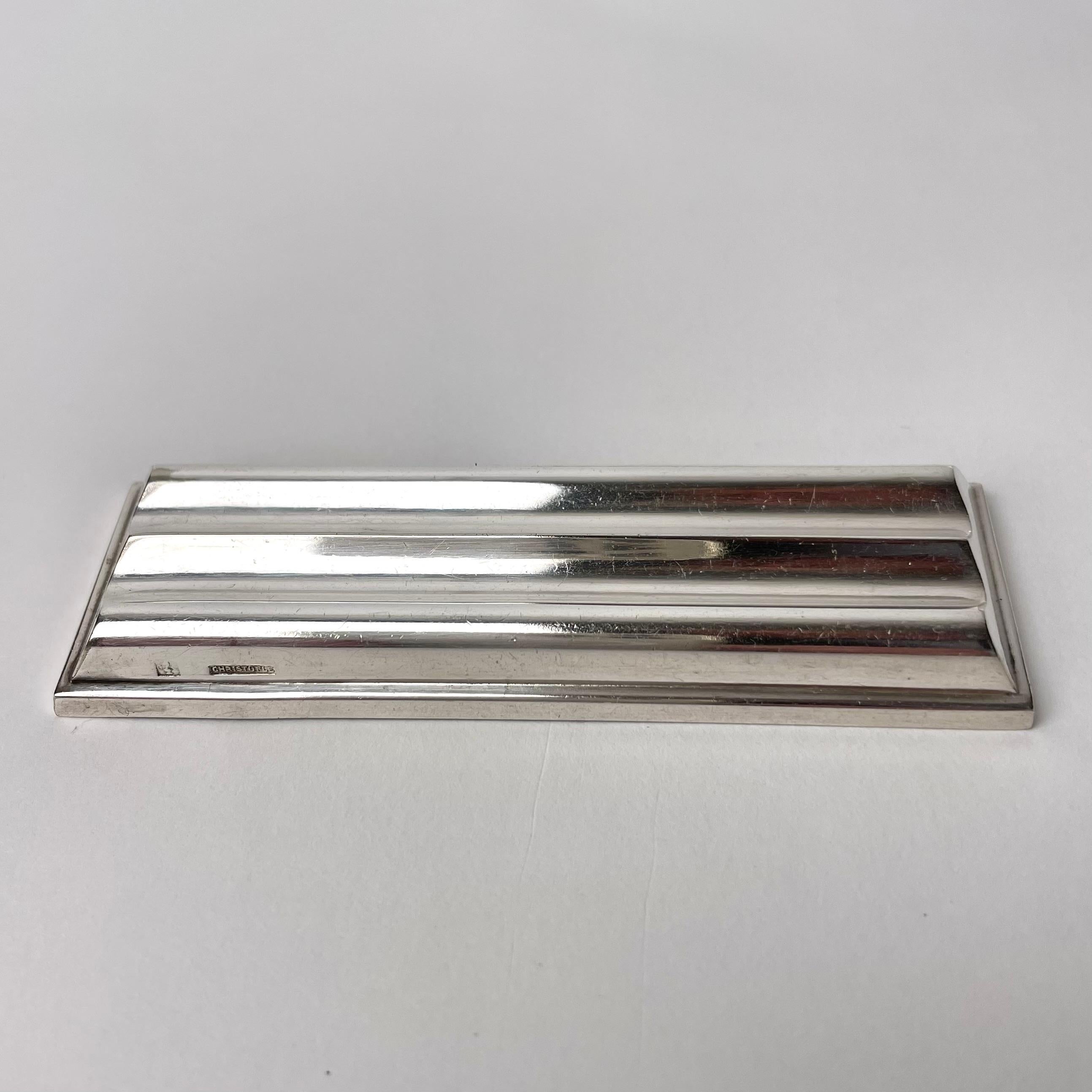 Six elegant Art Deco Butter Knife Rest in silverplate from Christofle. 1930s For Sale 2