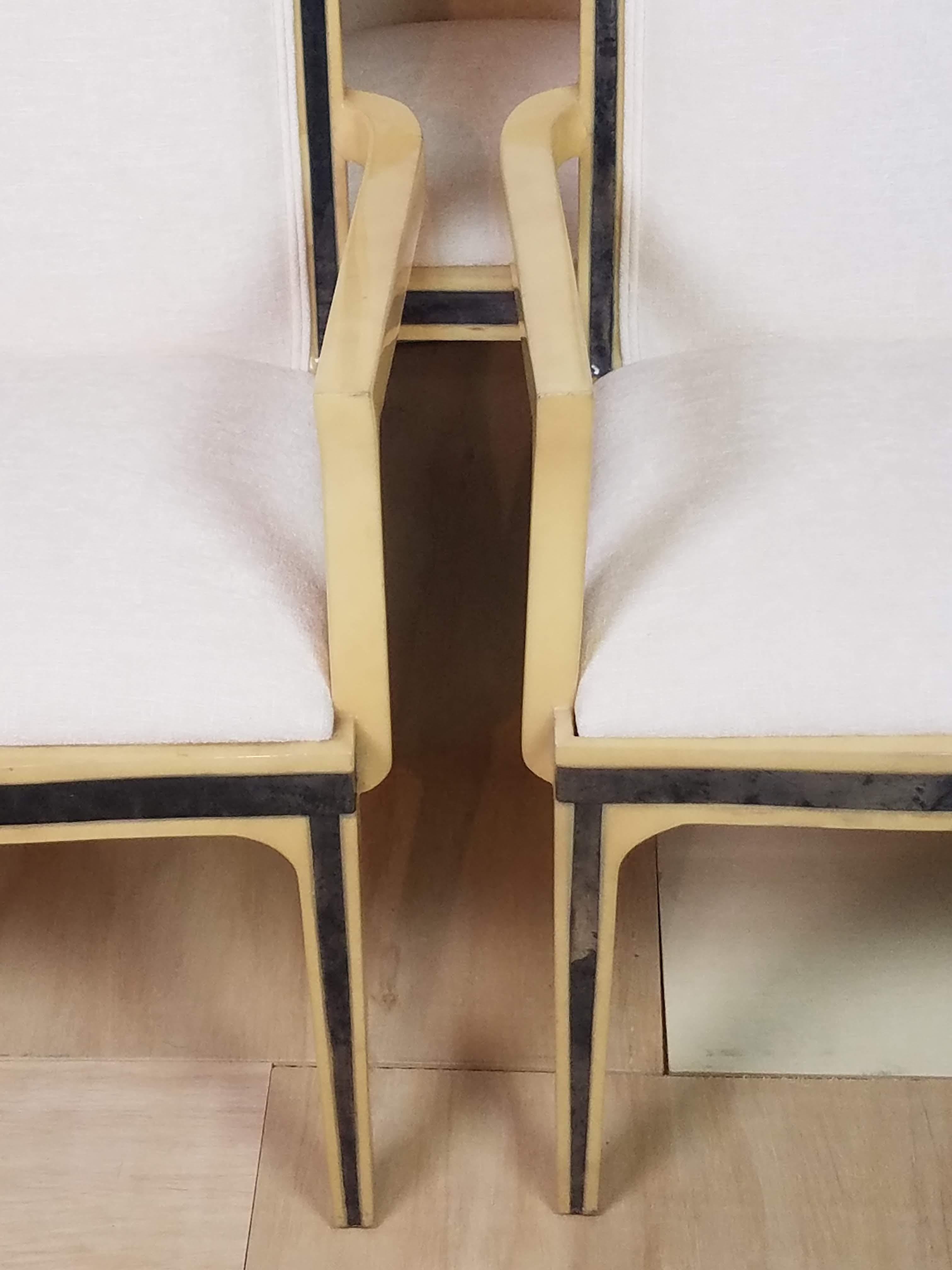Six chaises de salle à manger en peau de chèvre Enrique Garcel Columbia 1970s en vente 9
