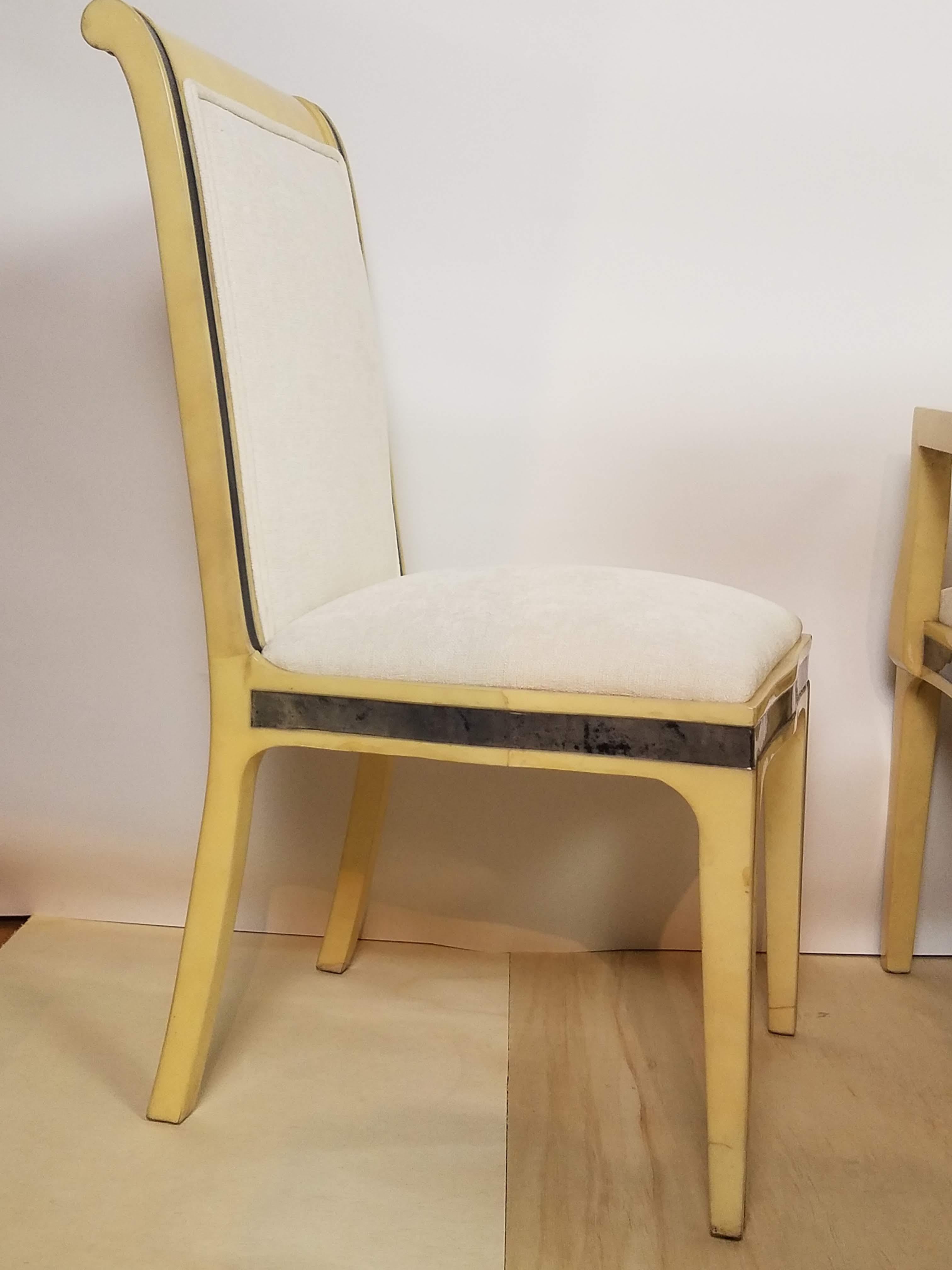Six chaises de salle à manger en peau de chèvre Enrique Garcel Columbia 1970s en vente 1