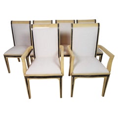 Six chaises de salle à manger en peau de chèvre Enrique Garcel Columbia 1970s