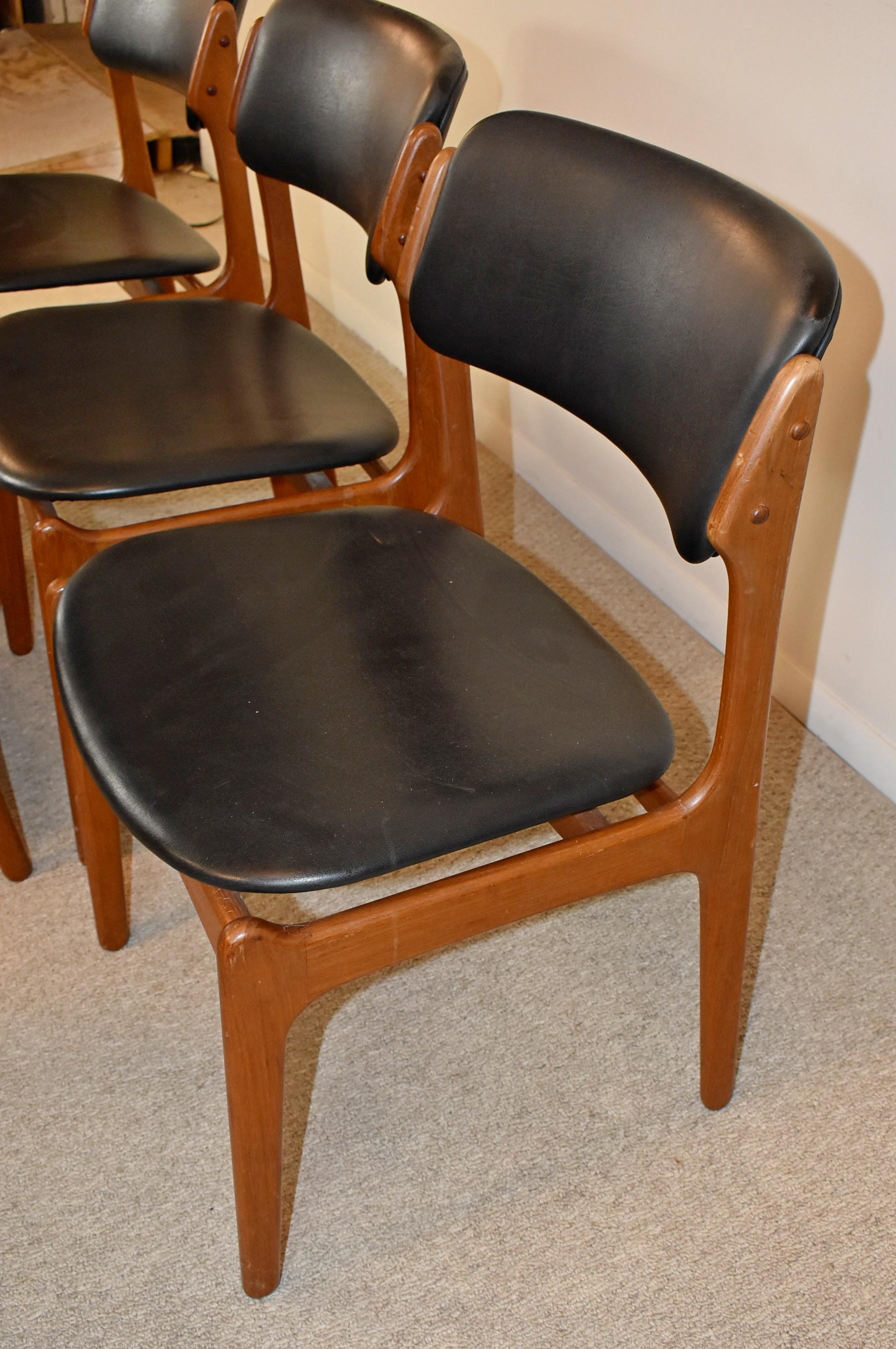 Six Erik Buch Model #49 Teak Dining Chairs In Good Condition In Toledo, OH