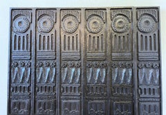 Six Evelyn Ackerman Carved Redwood Panels