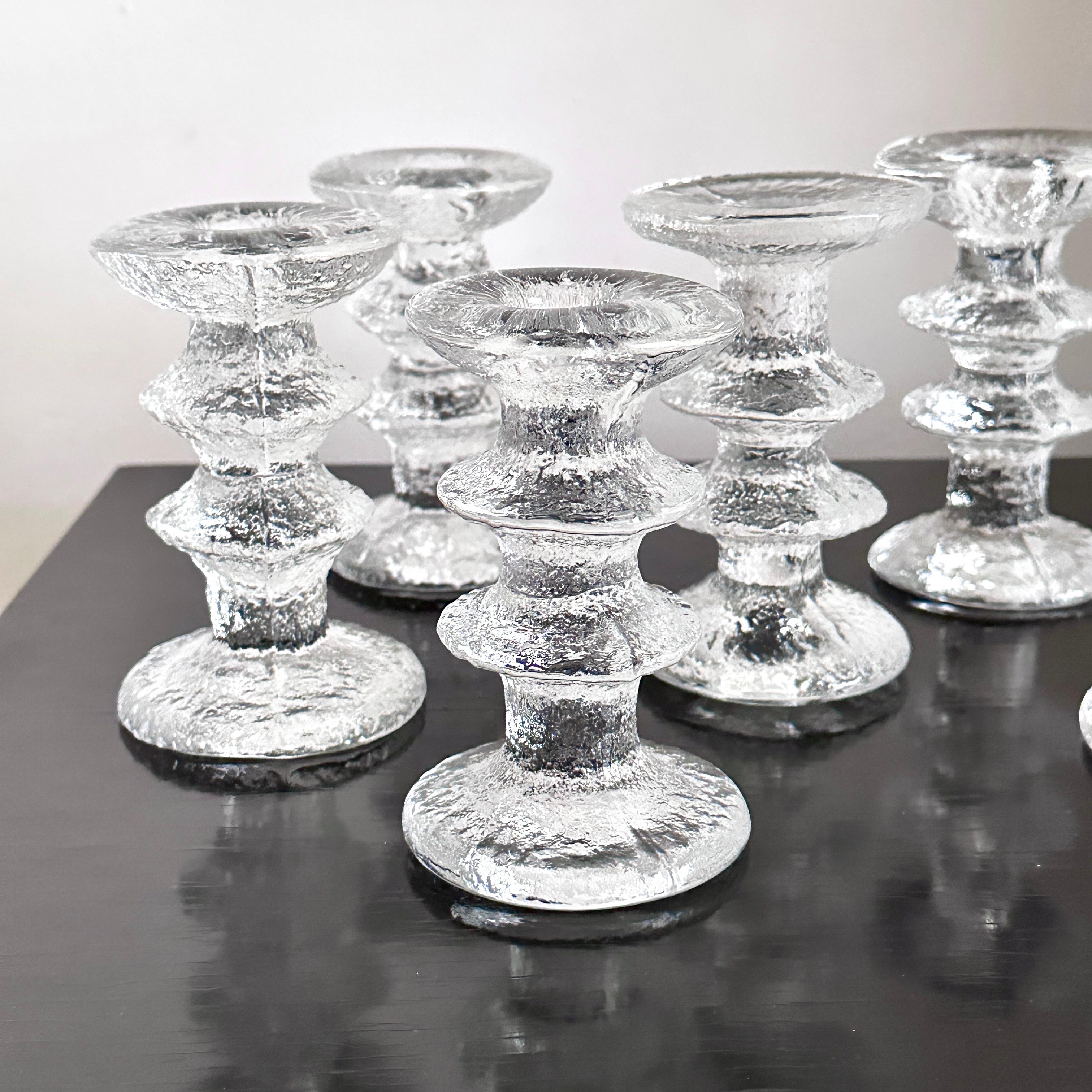 Fait main Six chandeliers Festivo à deux anneaux, designs de Timo Sarpaneva pour Iittala en vente