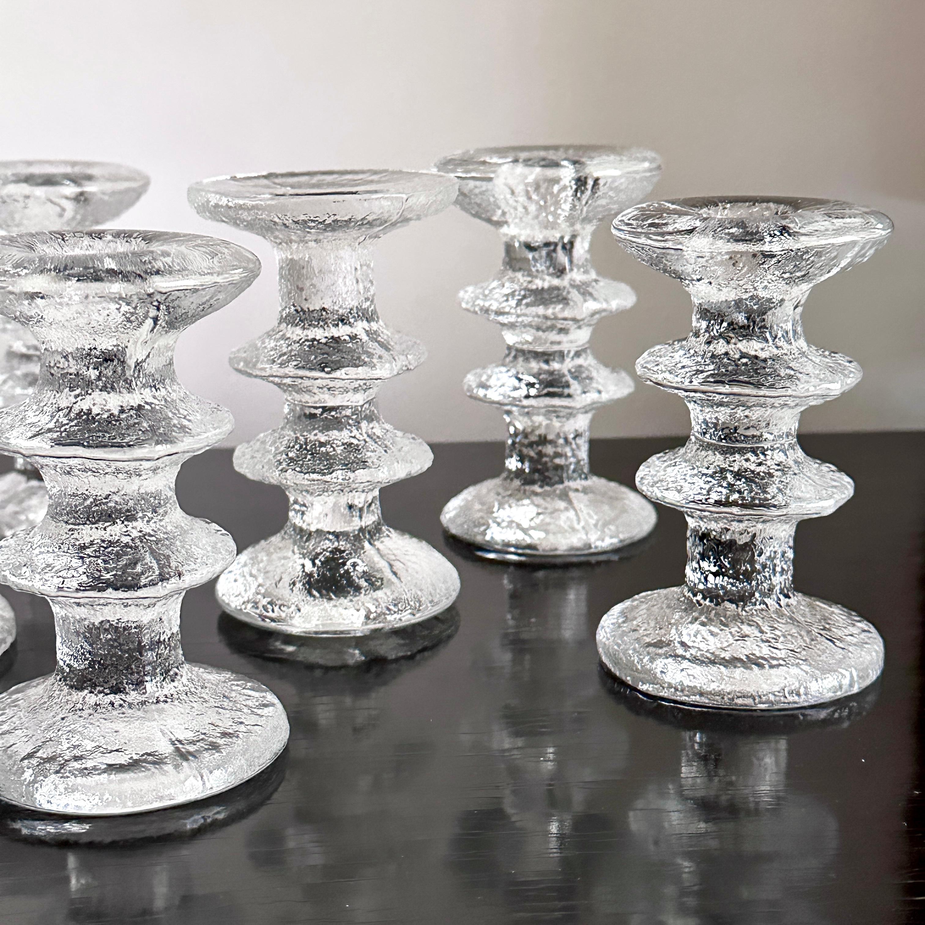 Fin du 20e siècle Six chandeliers Festivo à deux anneaux, designs de Timo Sarpaneva pour Iittala en vente