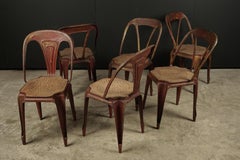 Vintage Set of Six Fibrocit Bistro Chairs, France, circa 1950