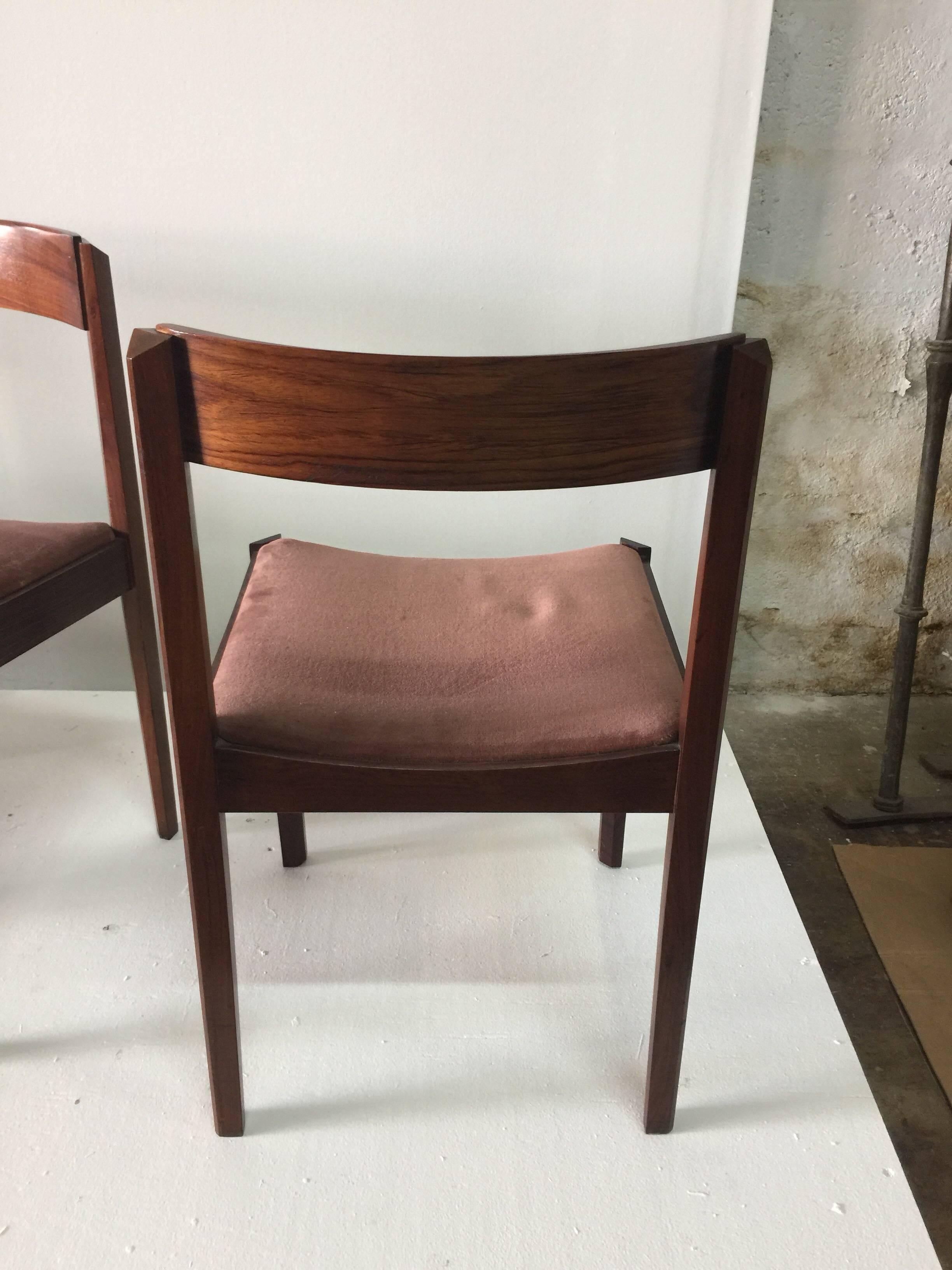 All original vintage dining chairs - sleek design and very sturdy. Original velvet seats.