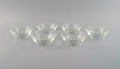Six Finger Bowls in Clear Art Glass, France, Mid-20th Century