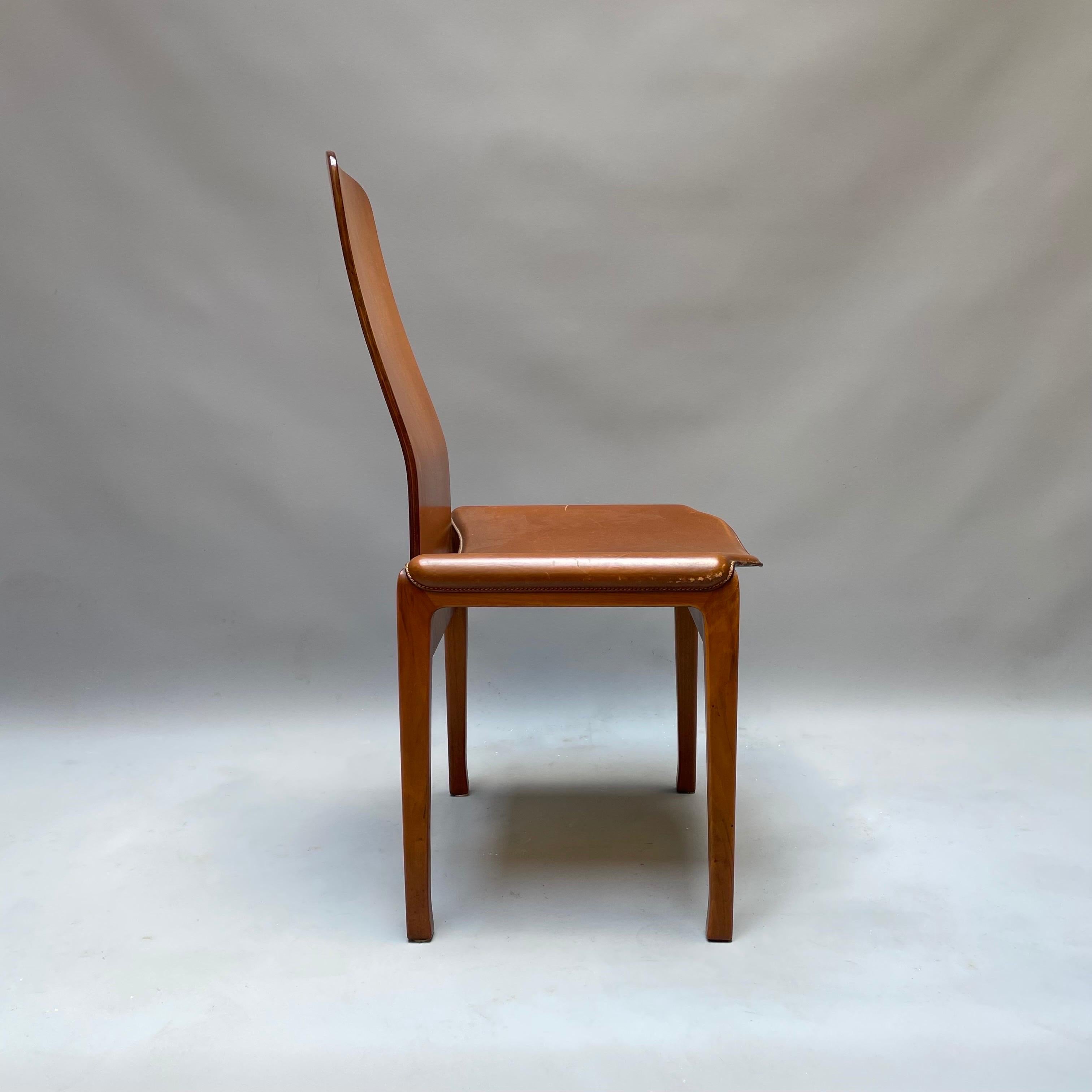Italian Six Fiorenza Chairs by Tito Agnoli, Molteni 