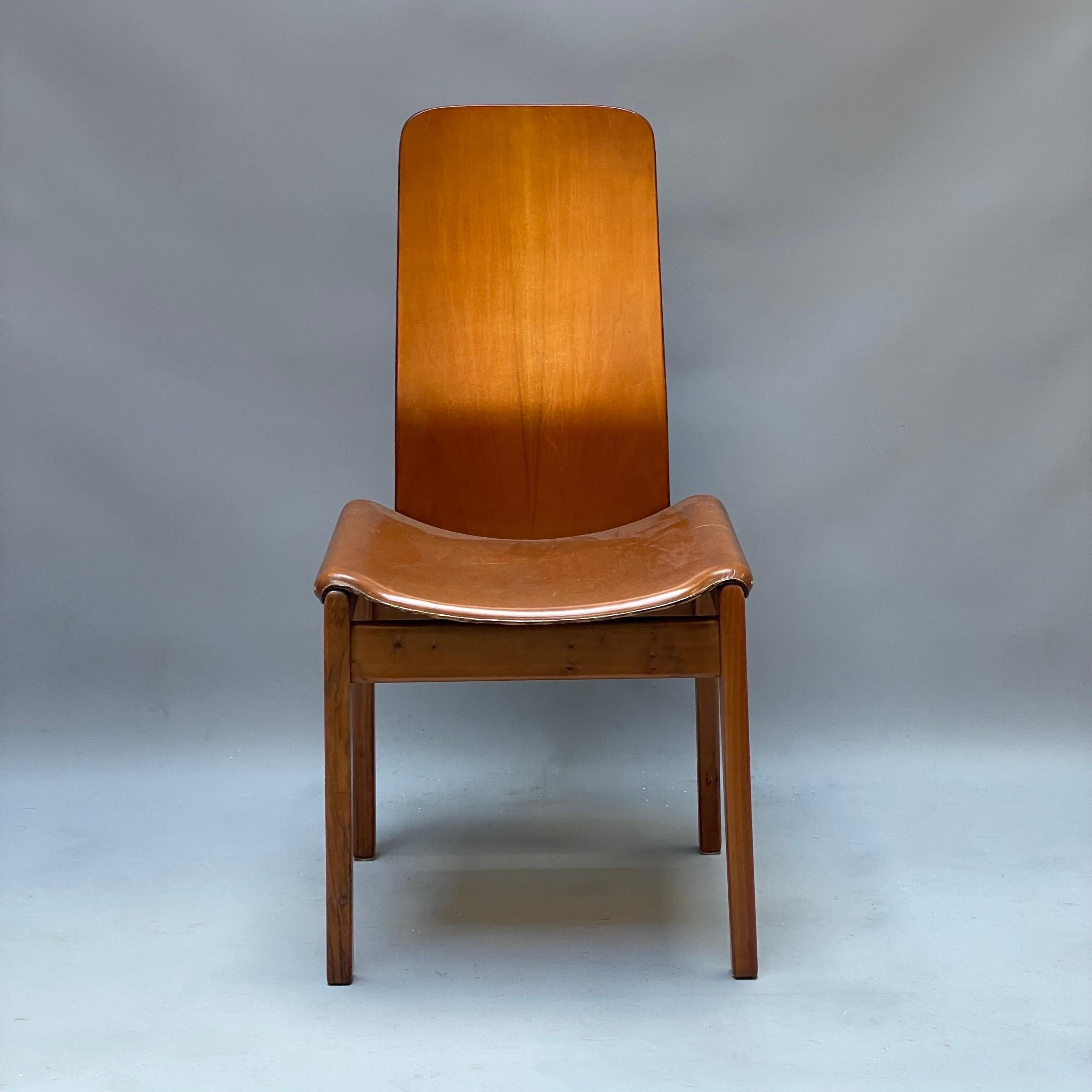 Six Fiorenza Chairs by Tito Agnoli, Molteni  In Good Condition In Milano, Lombardia