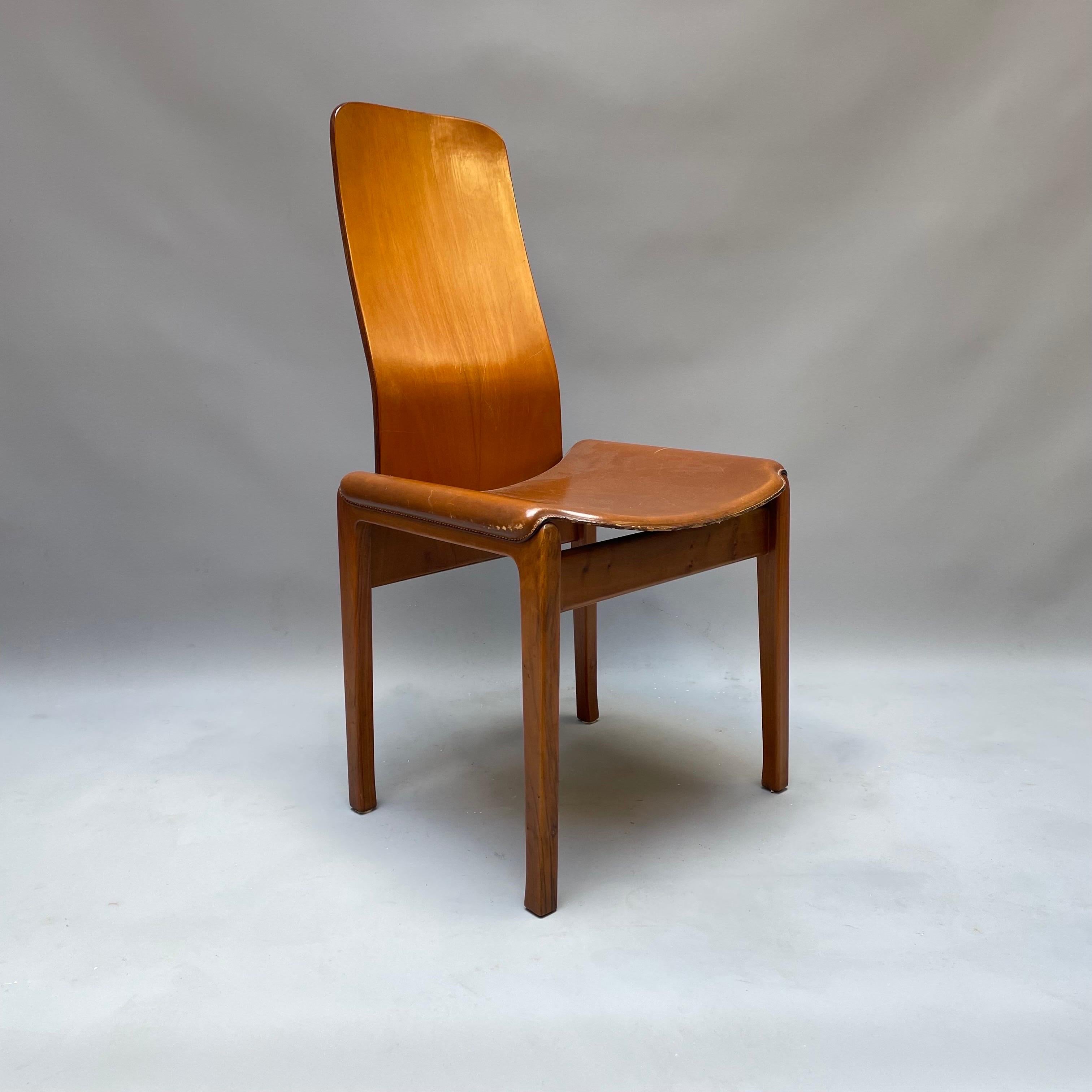 Six Fiorenza Chairs by Tito Agnoli, Molteni  1