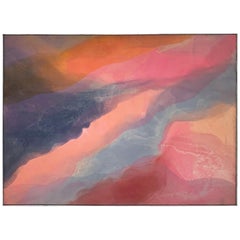 Six Foot Abstract Stain Painting Signed Joanne Smith, D. 1981