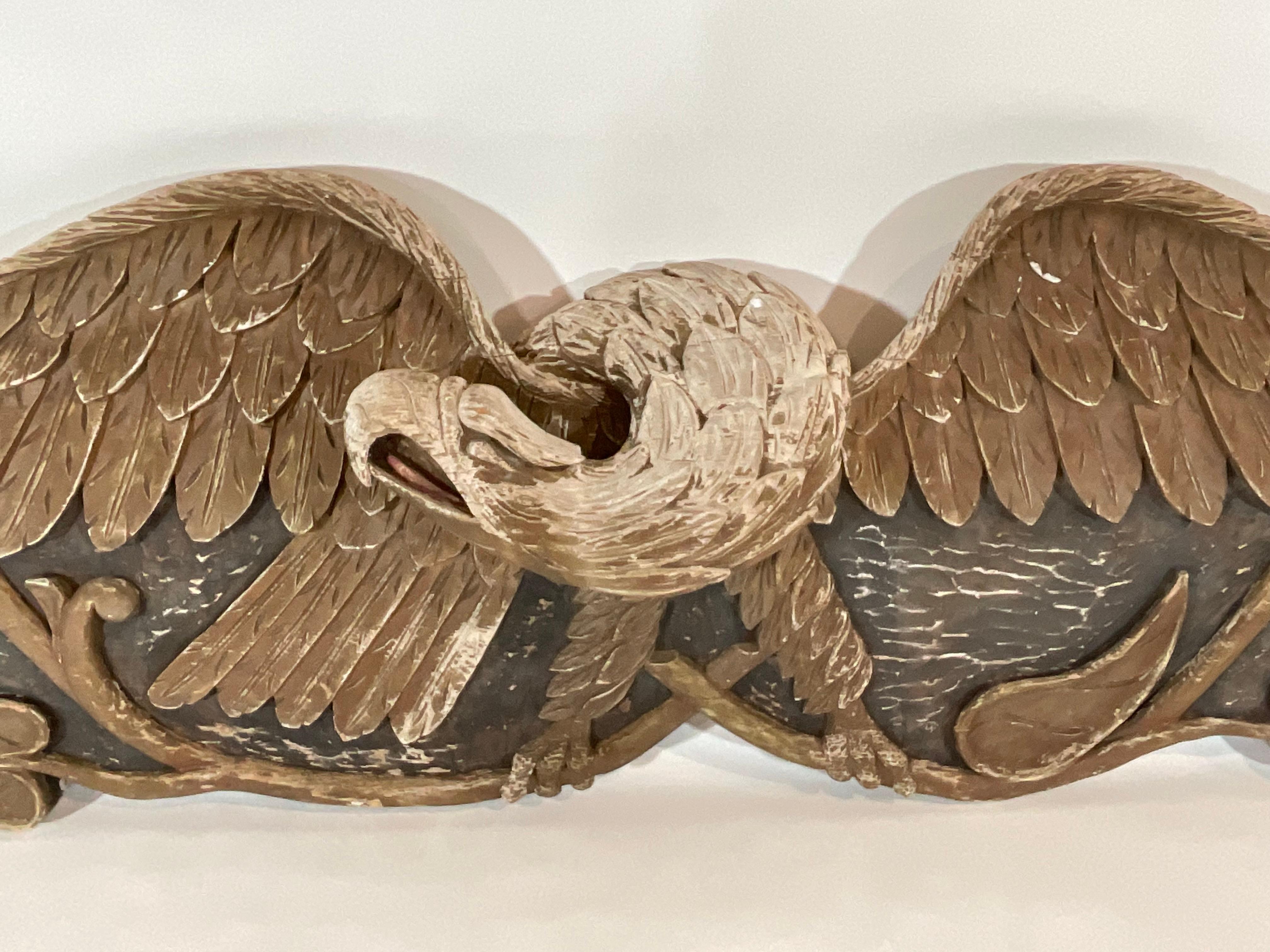 Early 20th Century Six Foot Carved Eagle Stern Board