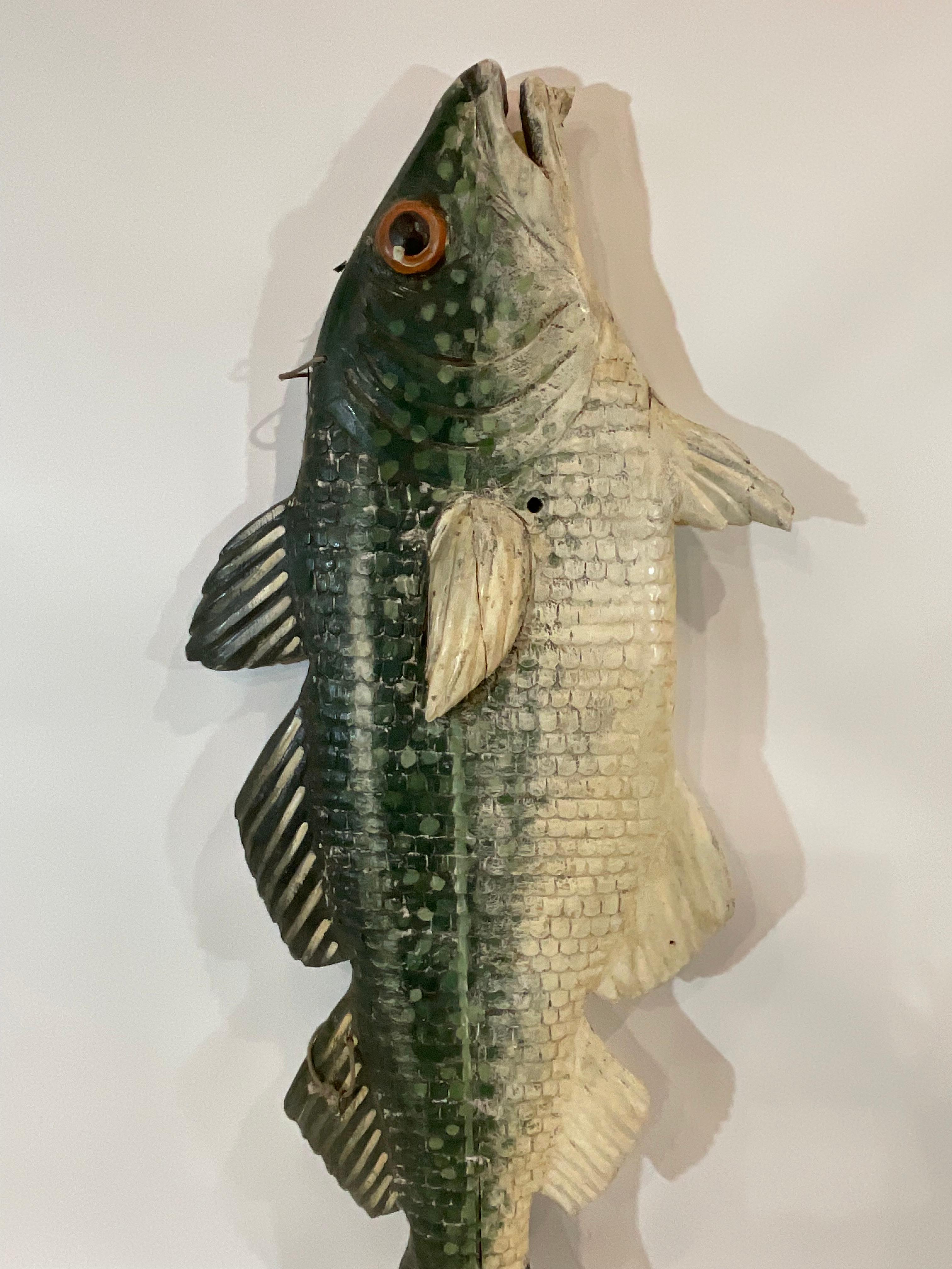 Six Foot Carved Fish from England In Good Condition For Sale In Norwell, MA