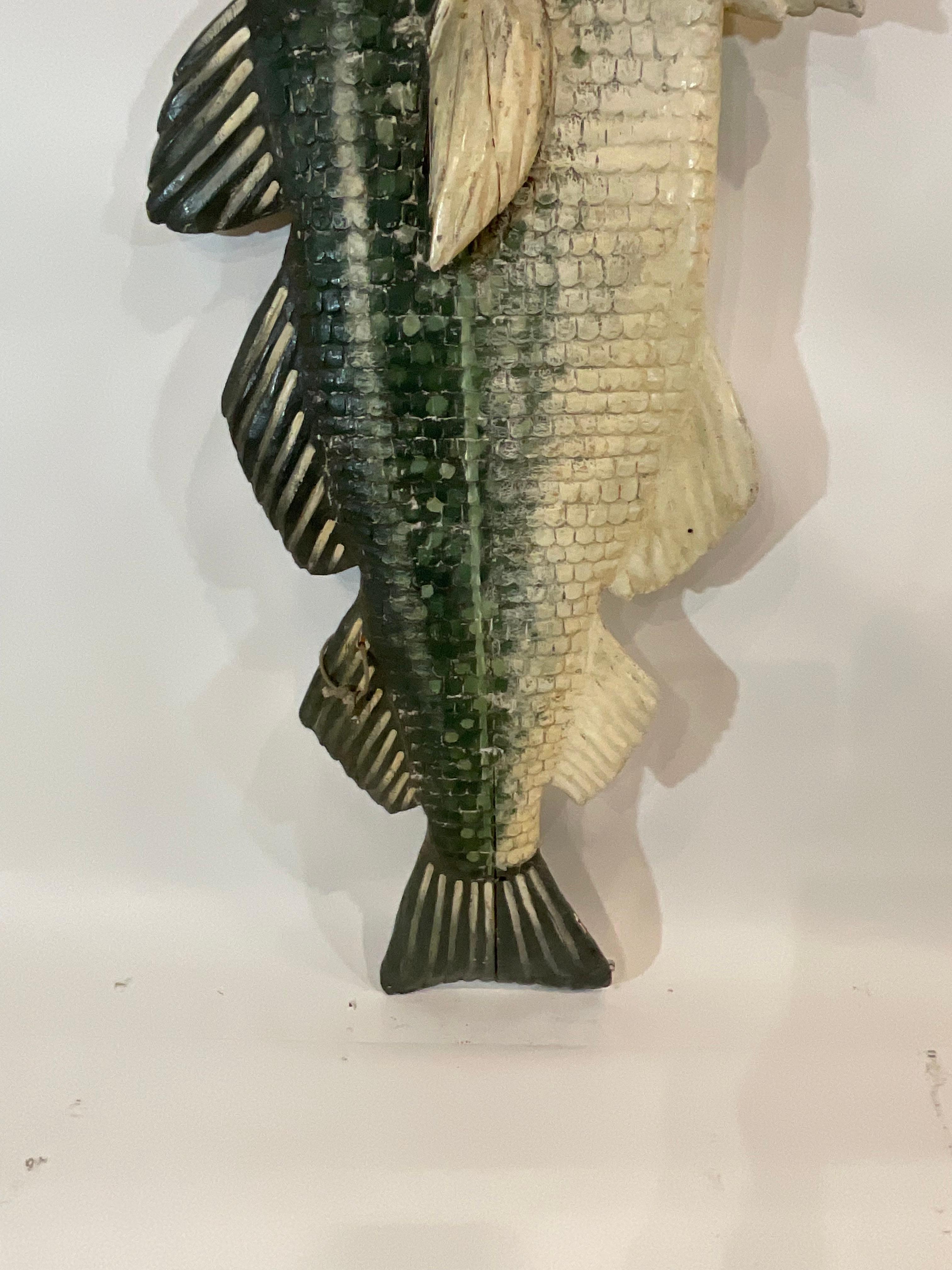 Mid-20th Century Six Foot Carved Fish from England For Sale