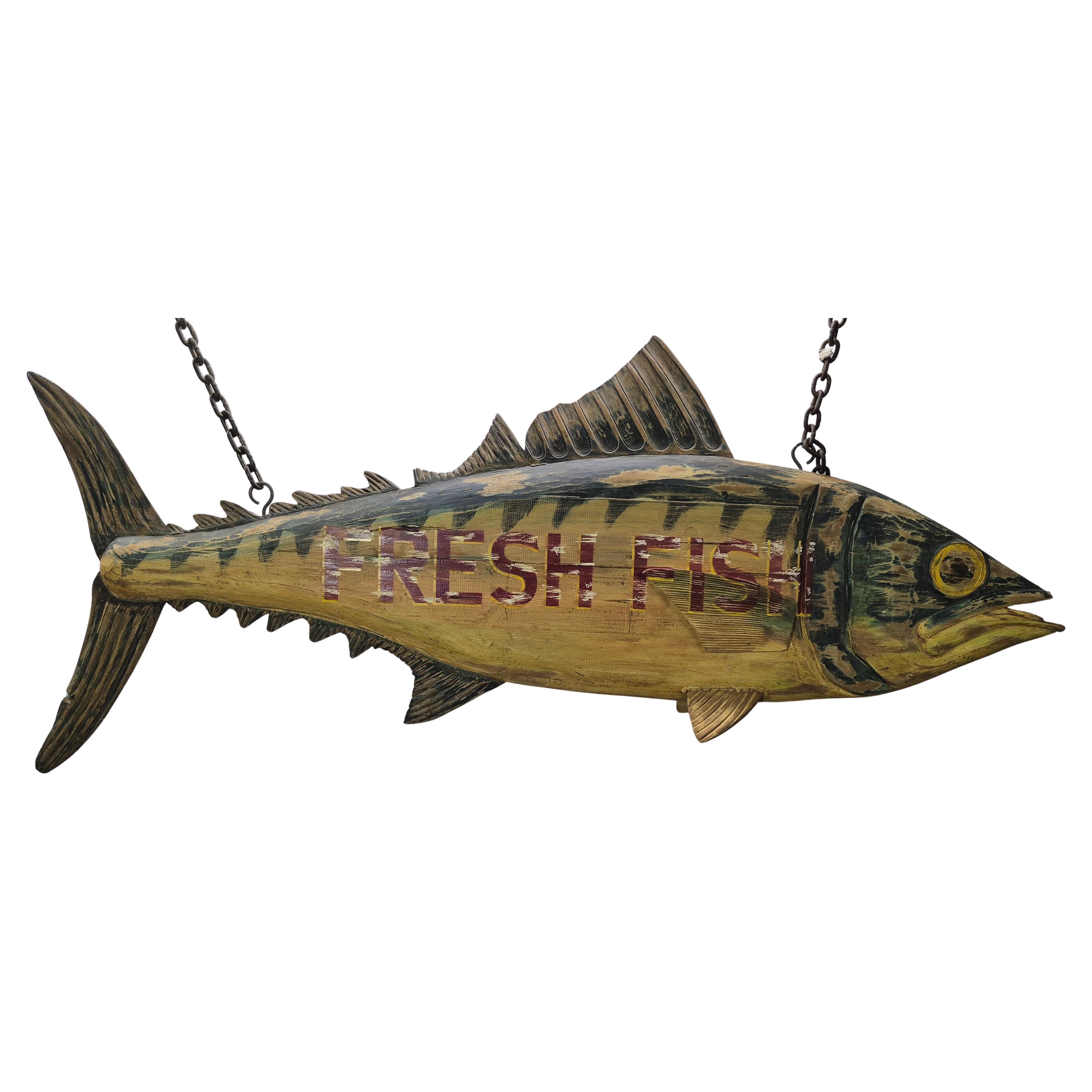 Six Foot Carved Fish Trade Sign
