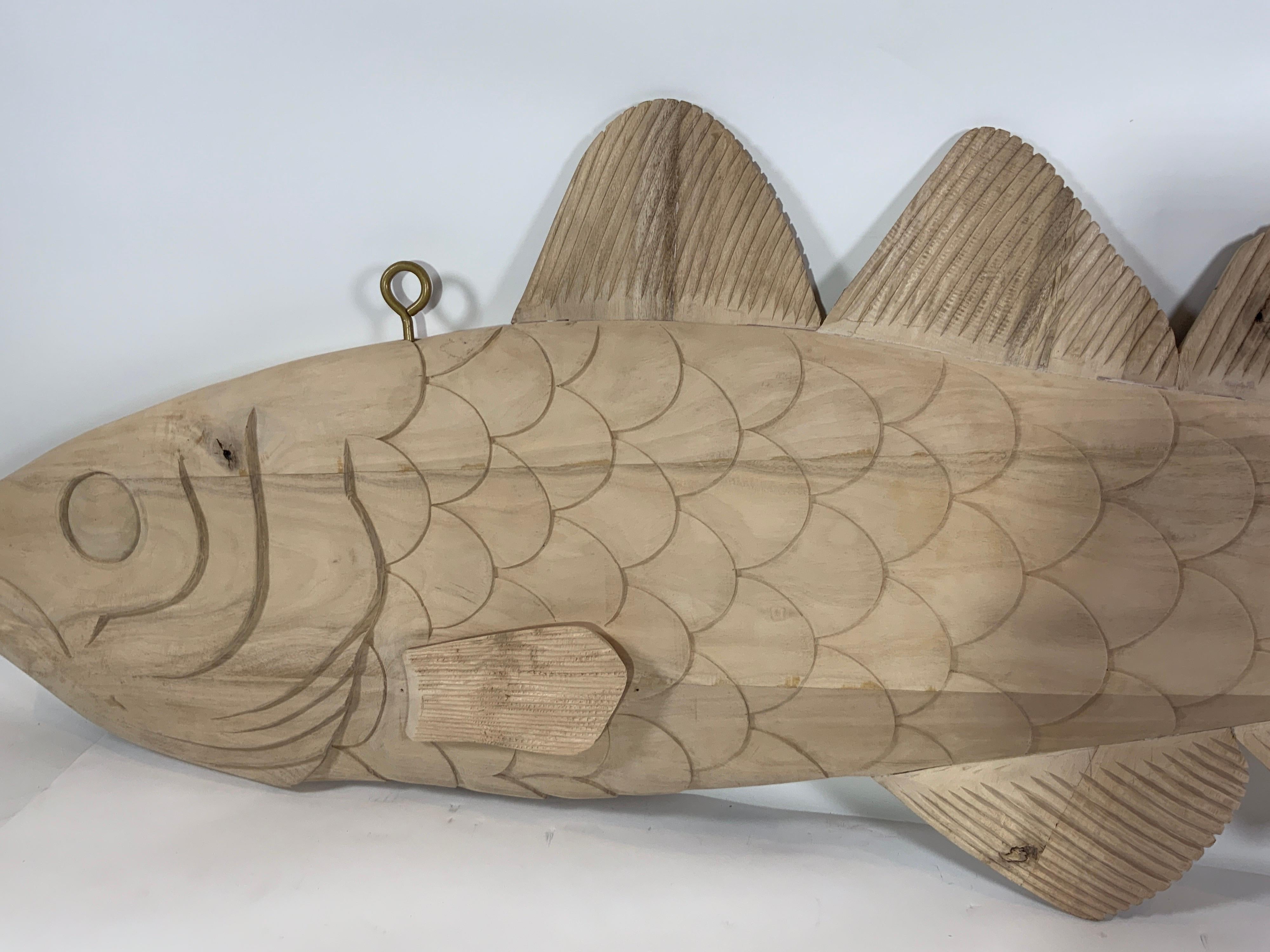 Six Foot Carved Wood Codfish For Sale 5