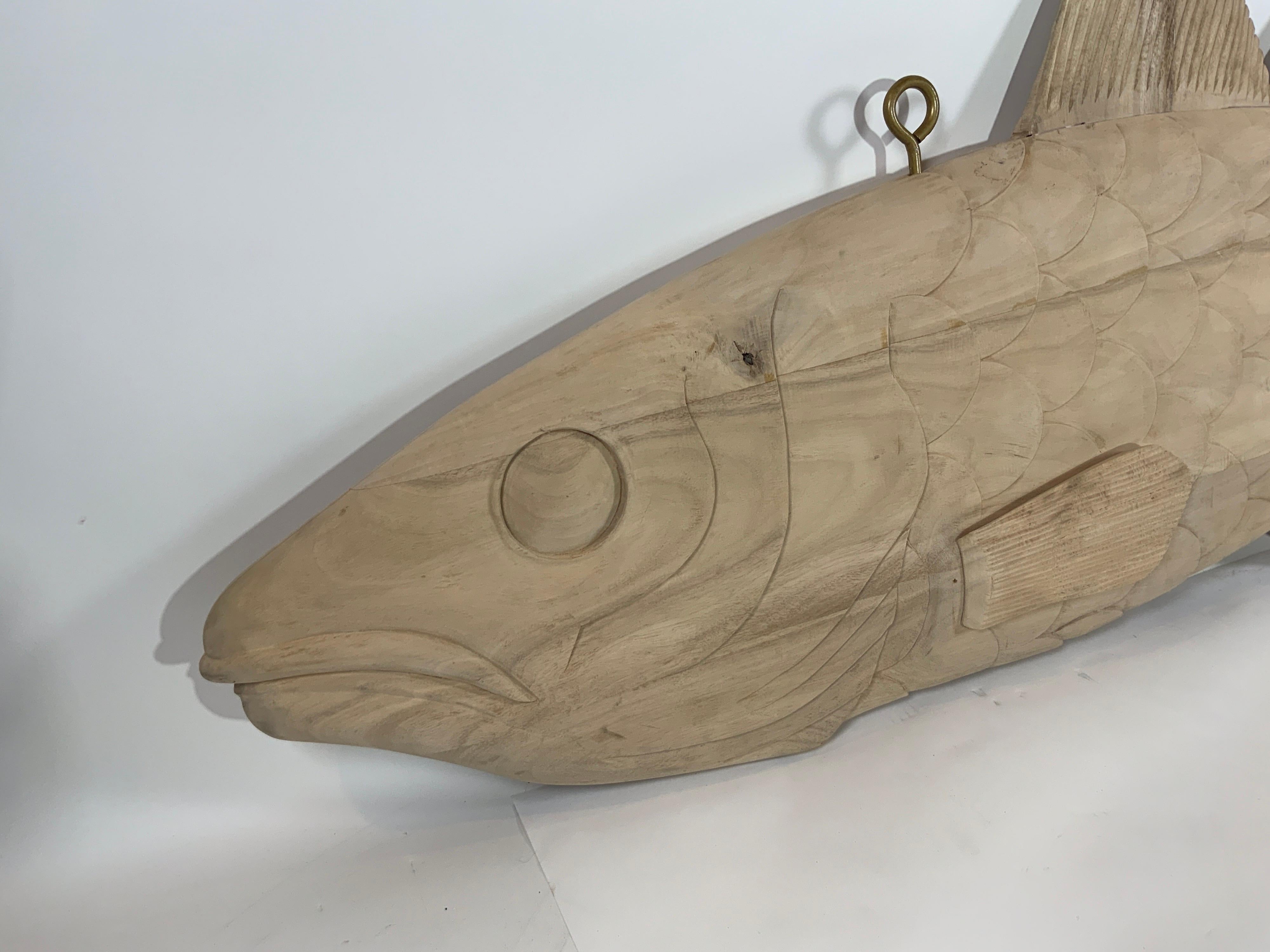 Geschnitzte Codfish aus Holz, 2,13 m im Angebot 8