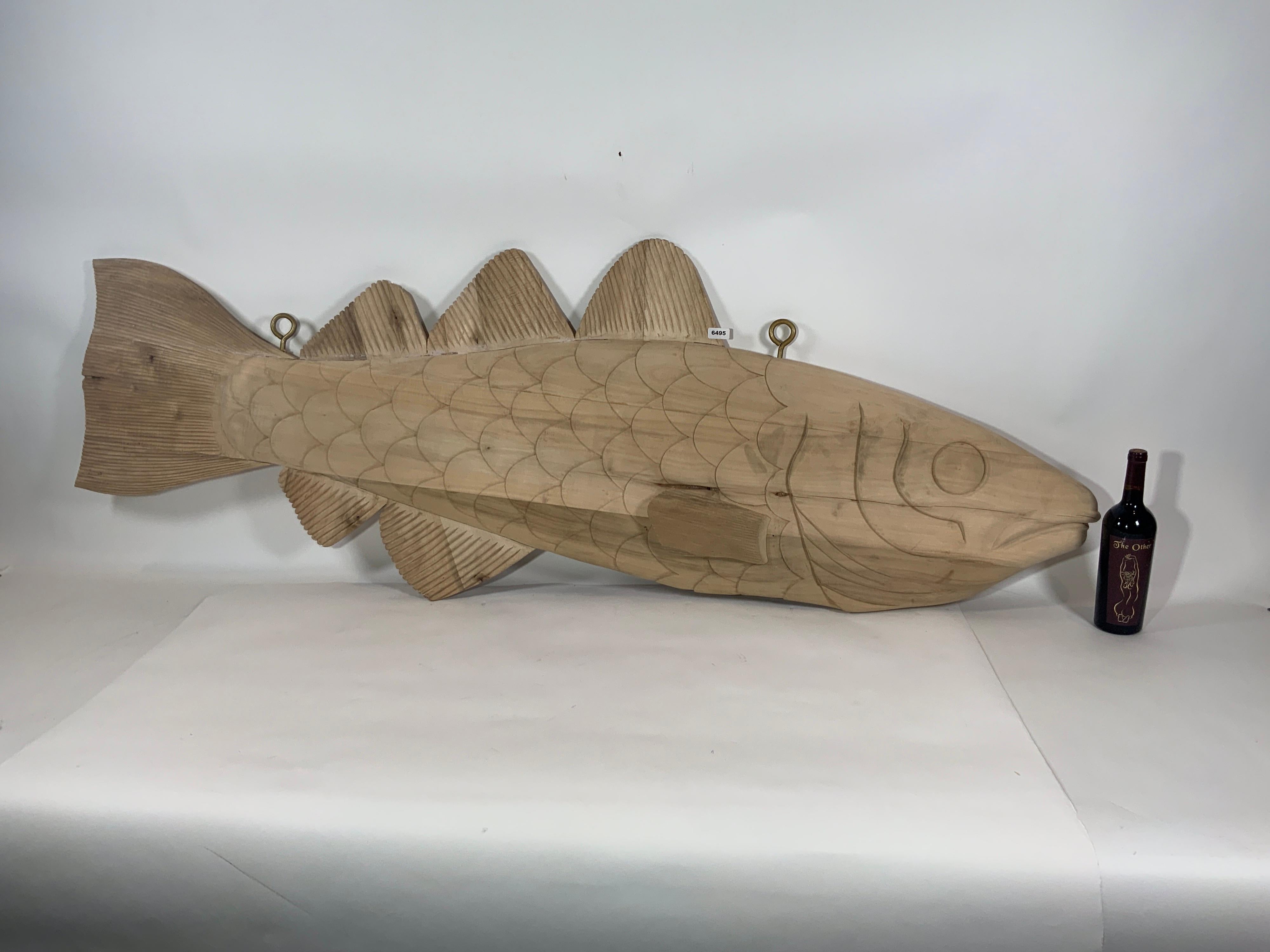 Geschnitzte Codfish aus Holz, 2,13 m (Britisch) im Angebot