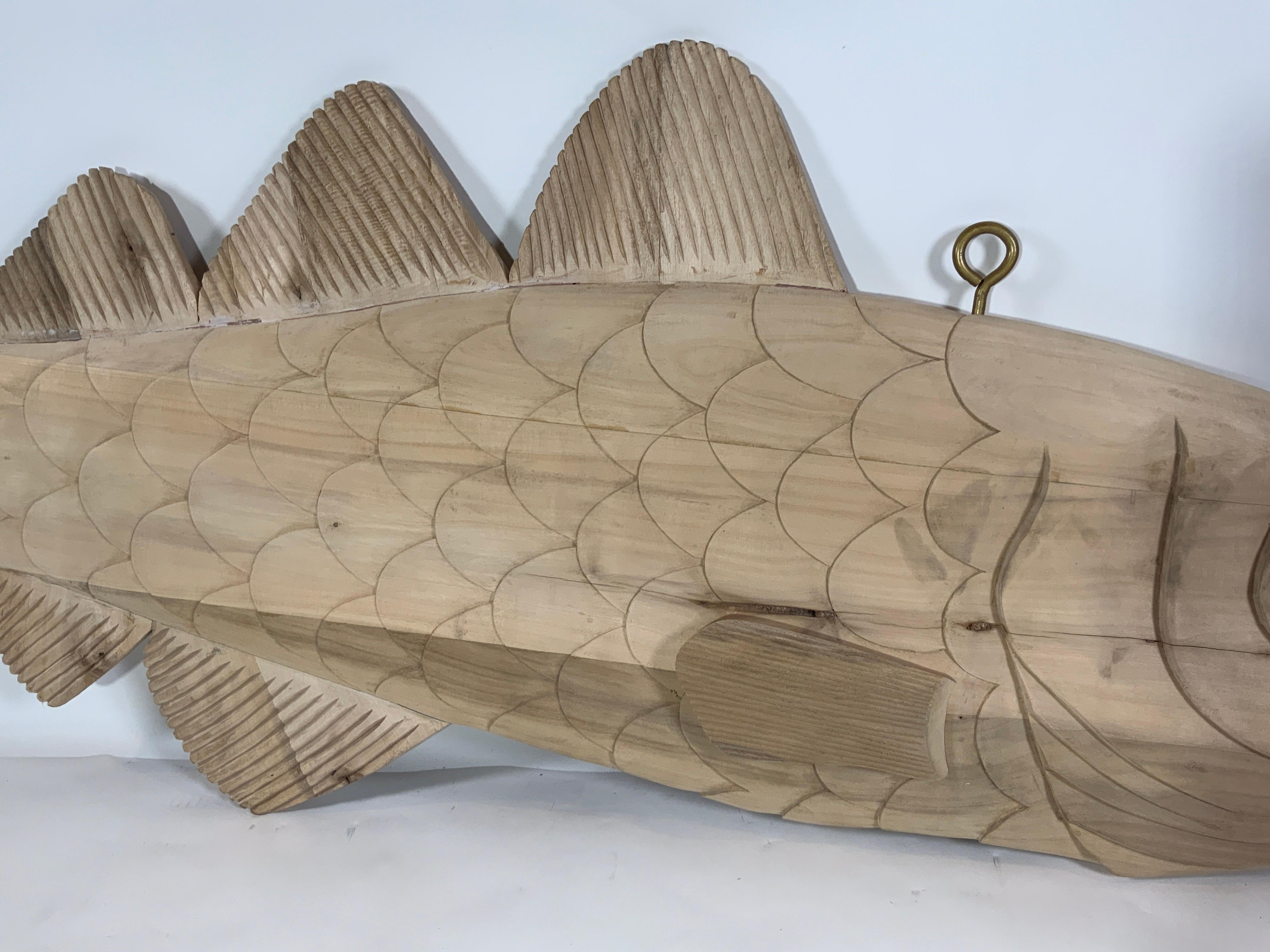 Geschnitzte Codfish aus Holz, 2,13 m im Angebot 2