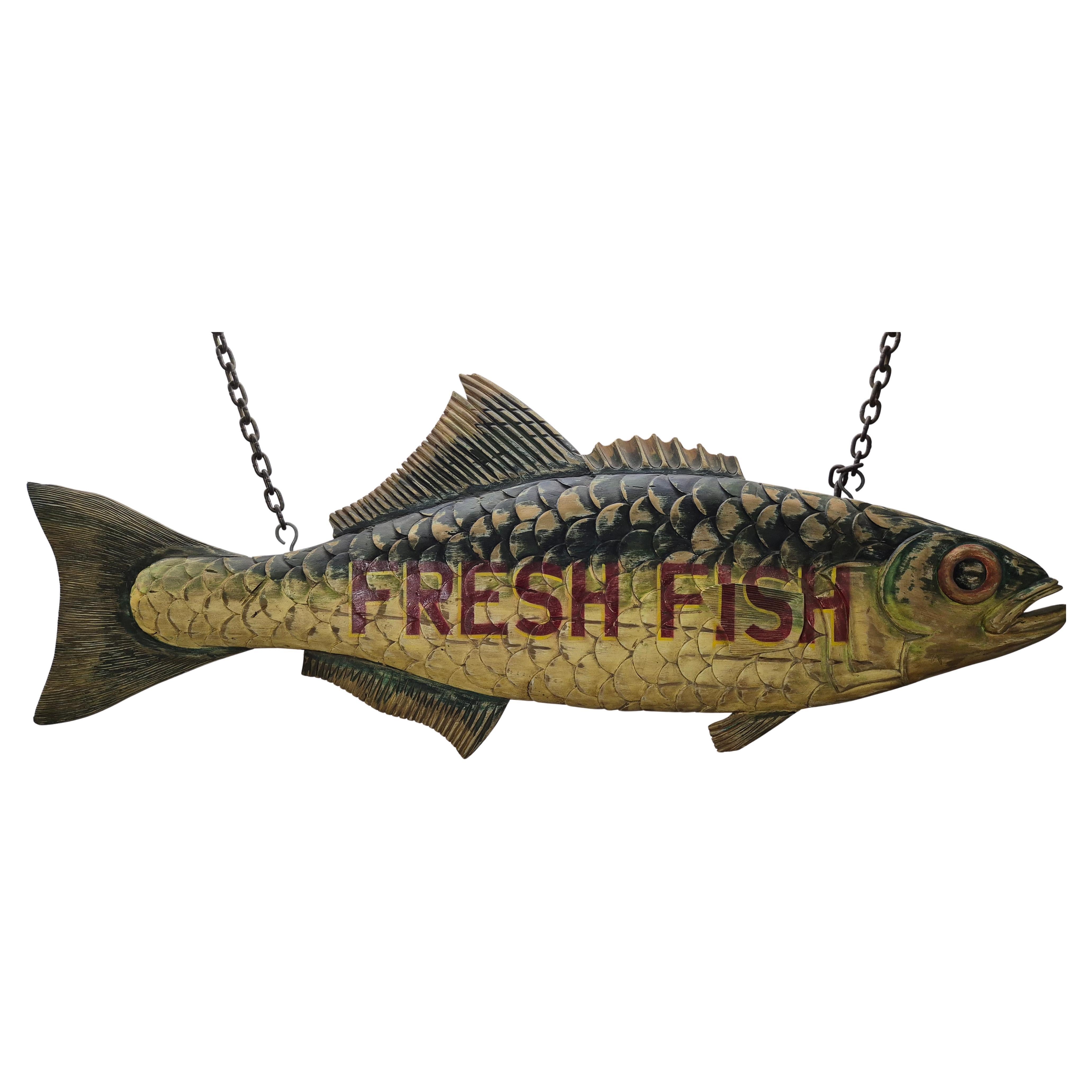 Cartel comercial "Pescado fresco" de dos metros en venta
